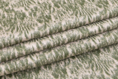 Italian Wool Mohair Jacquard Coating - Green