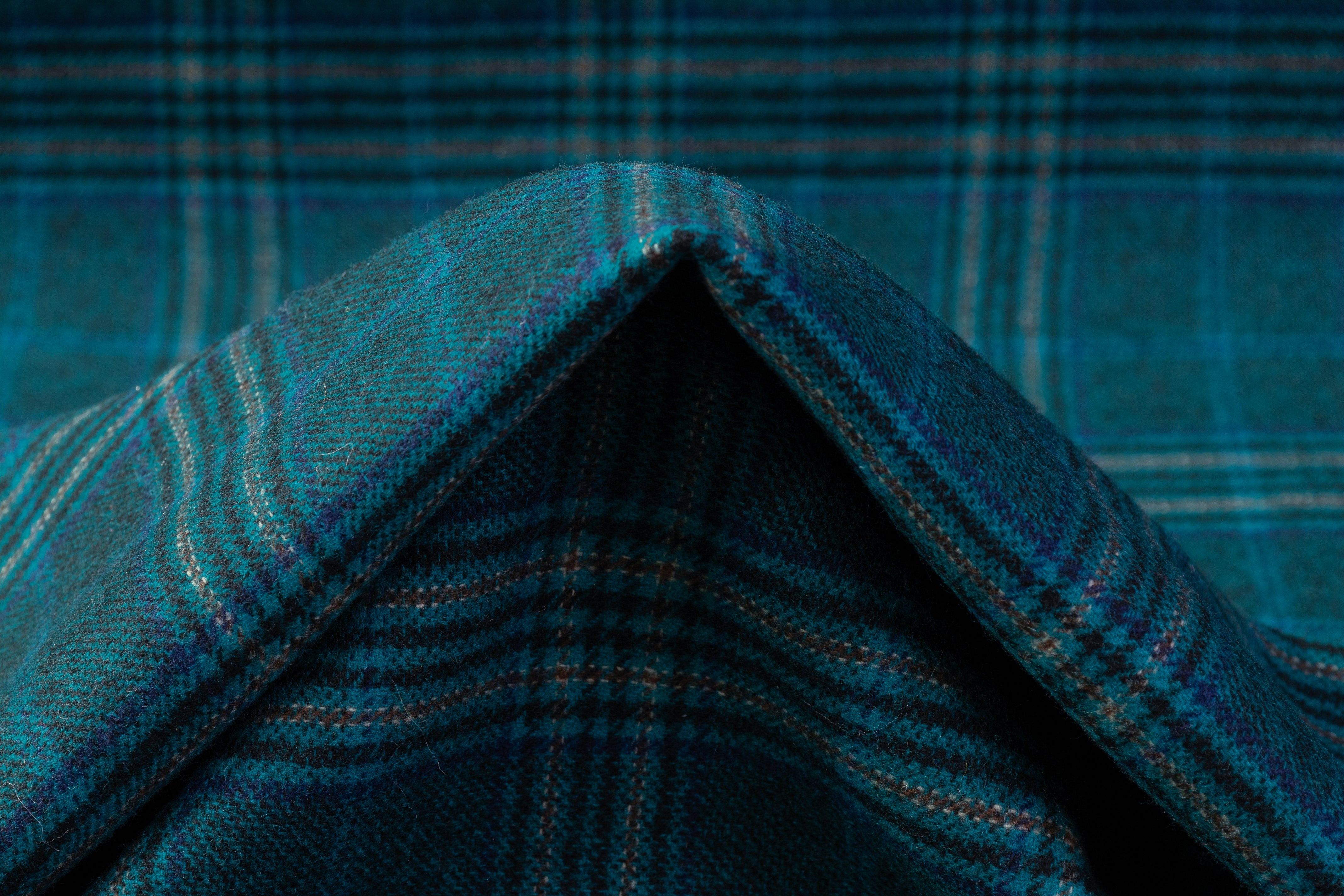 Carnet - Double Faced Italian Wool Coating - Teal / Navy