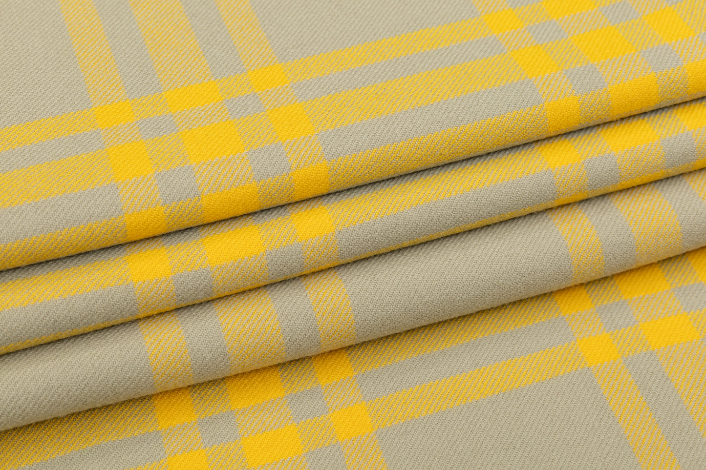 Plaid Italian Fused Wool Coating - Yellow