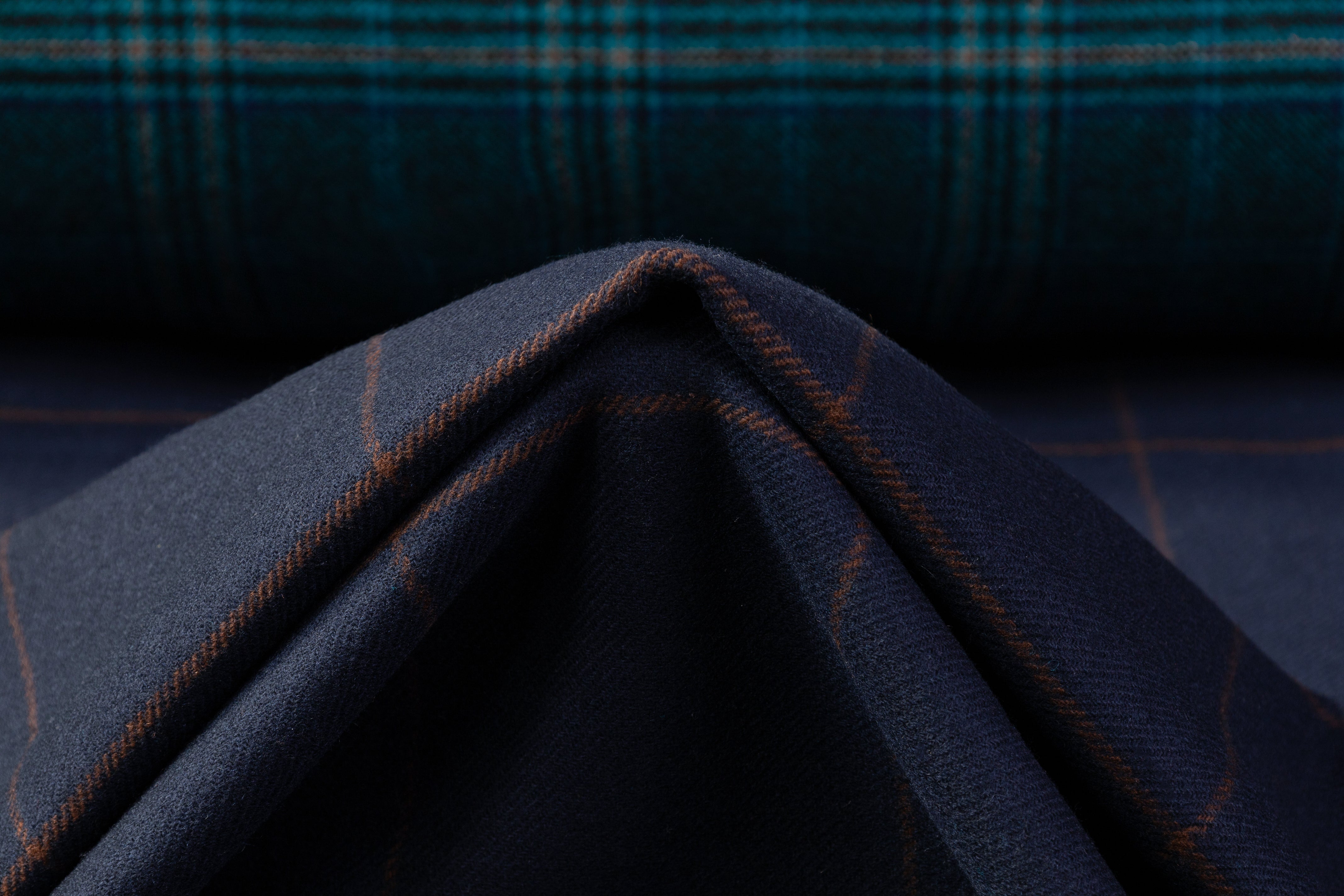 Carnet - Double Faced Italian Wool Coating - Teal / Navy