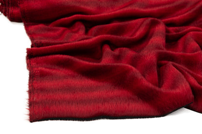 Striped Italian Alpaca Wool Coating - Red