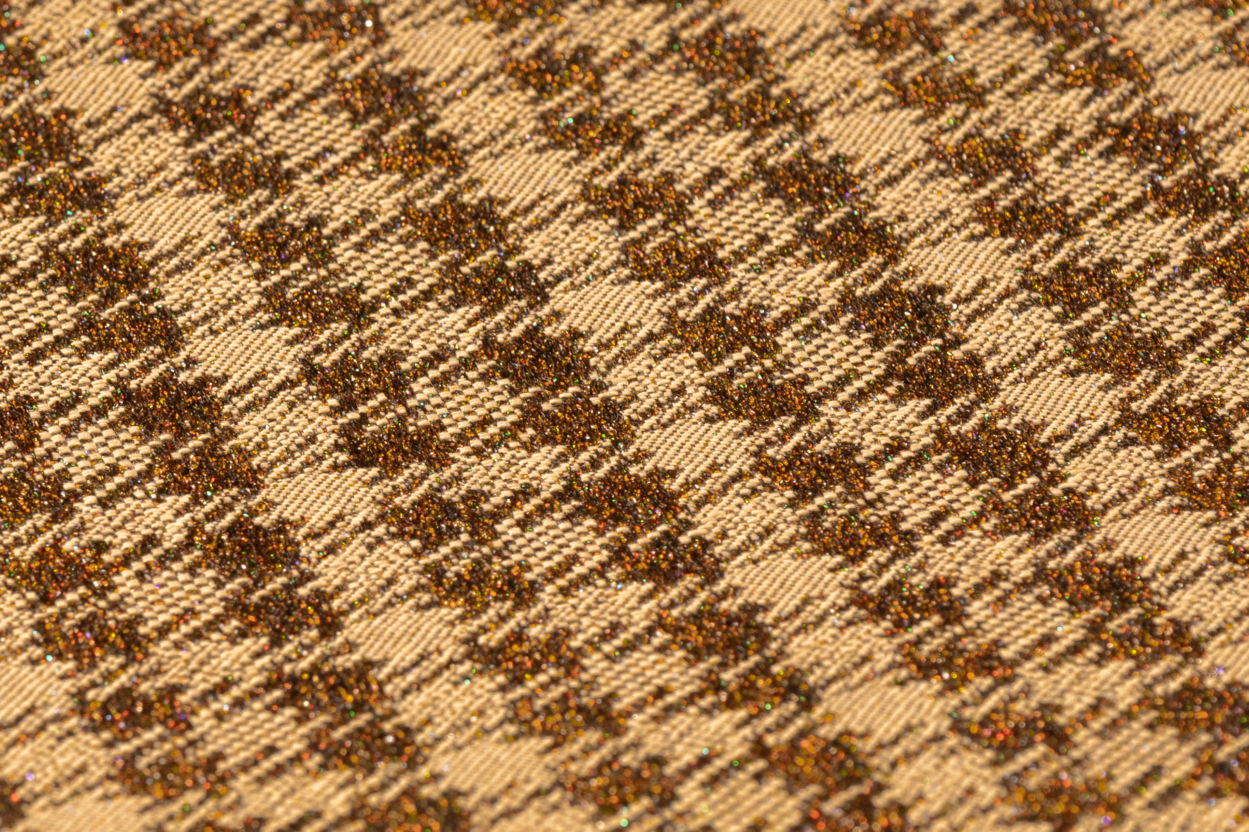 Checked Italian Metallic Cotton Brocade - Beige / Bronze