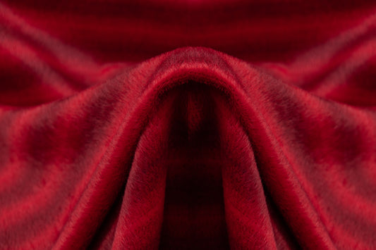 Striped Italian Alpaca Wool Coating - Red
