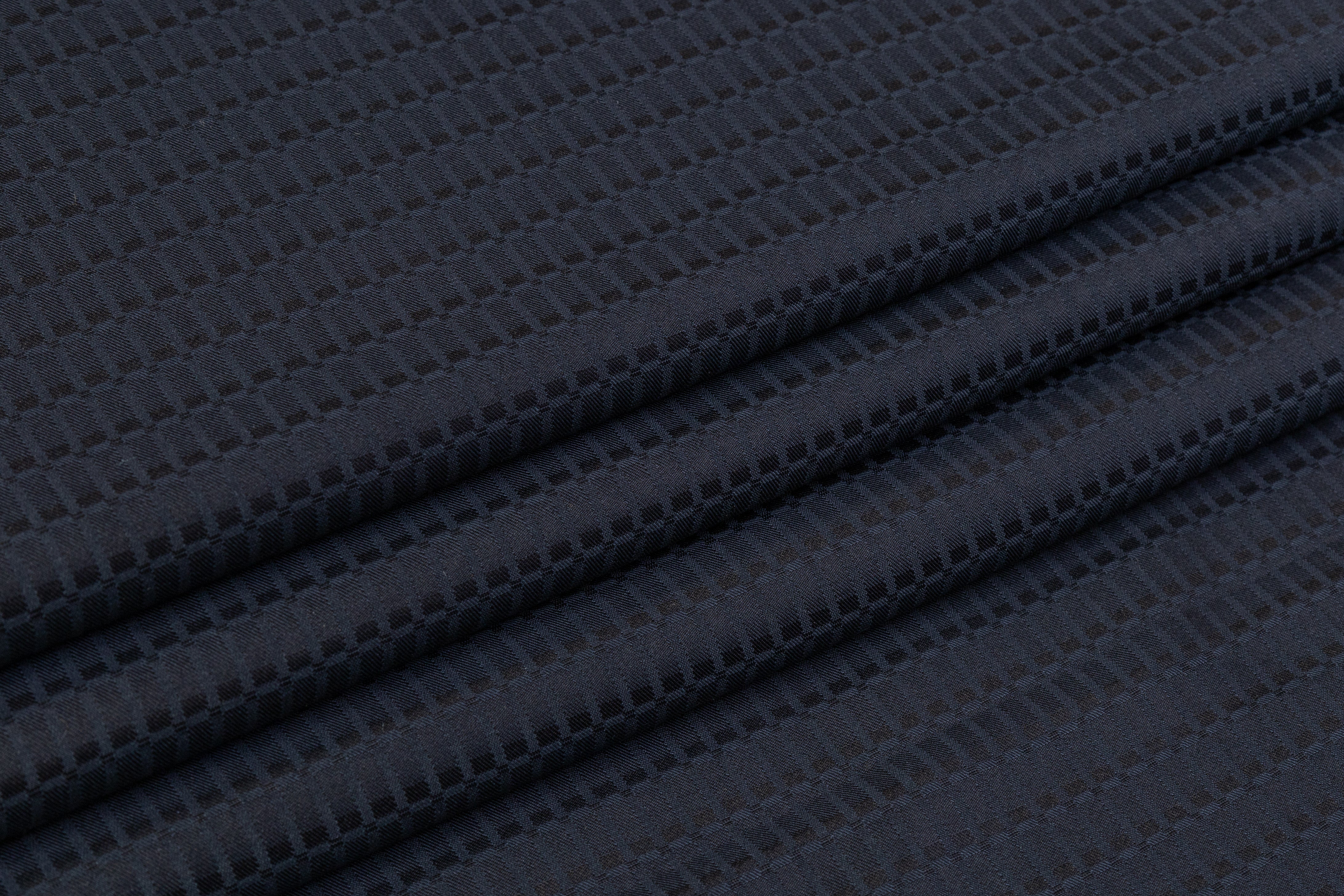 Etro - Geometric Italian Wool Jacquard Suiting - Navy