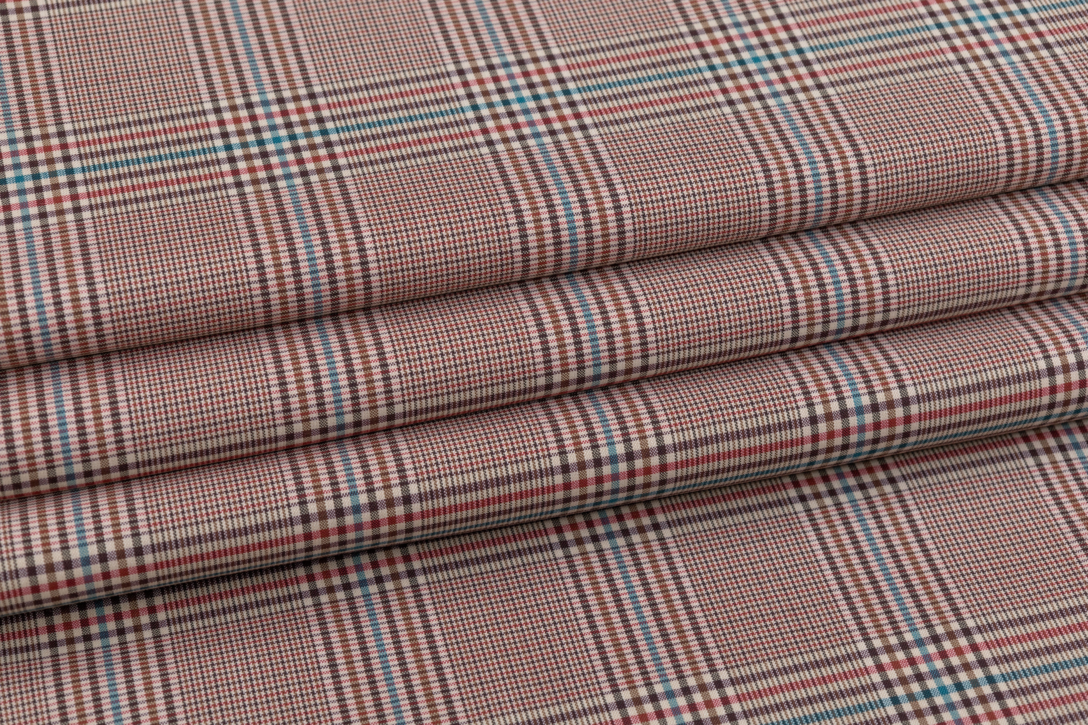 Checked Italian Wool Suiting - Multicolor
