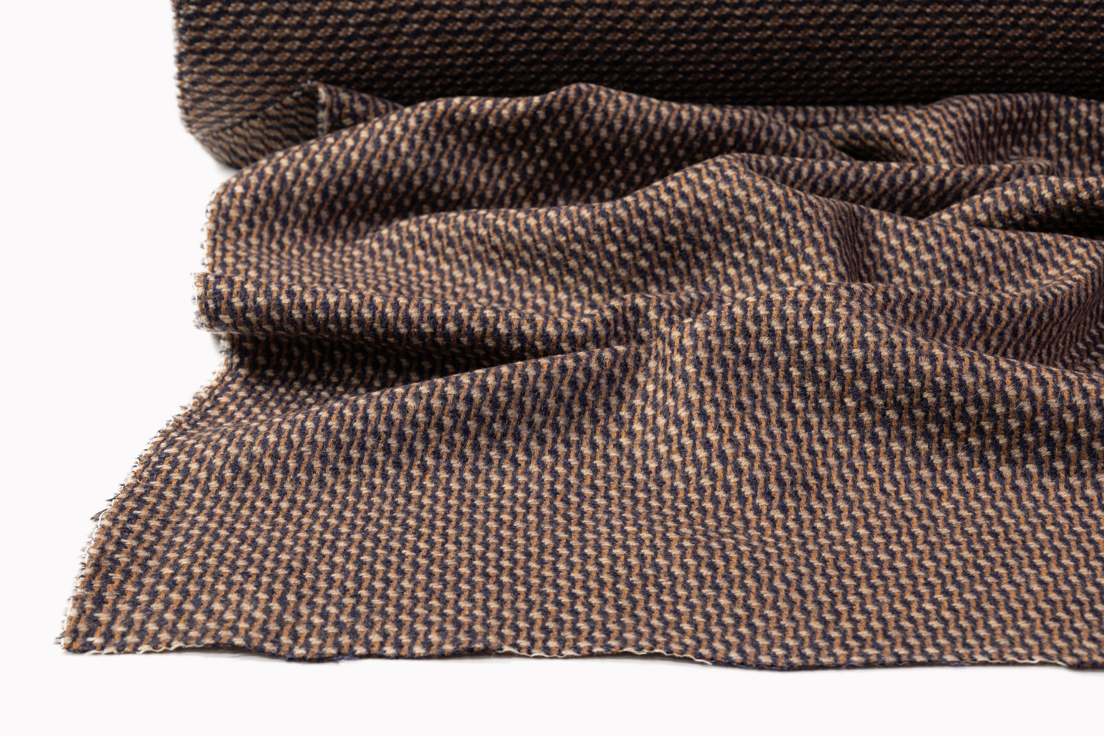 Italian Wool Tweed - Navy / Beige