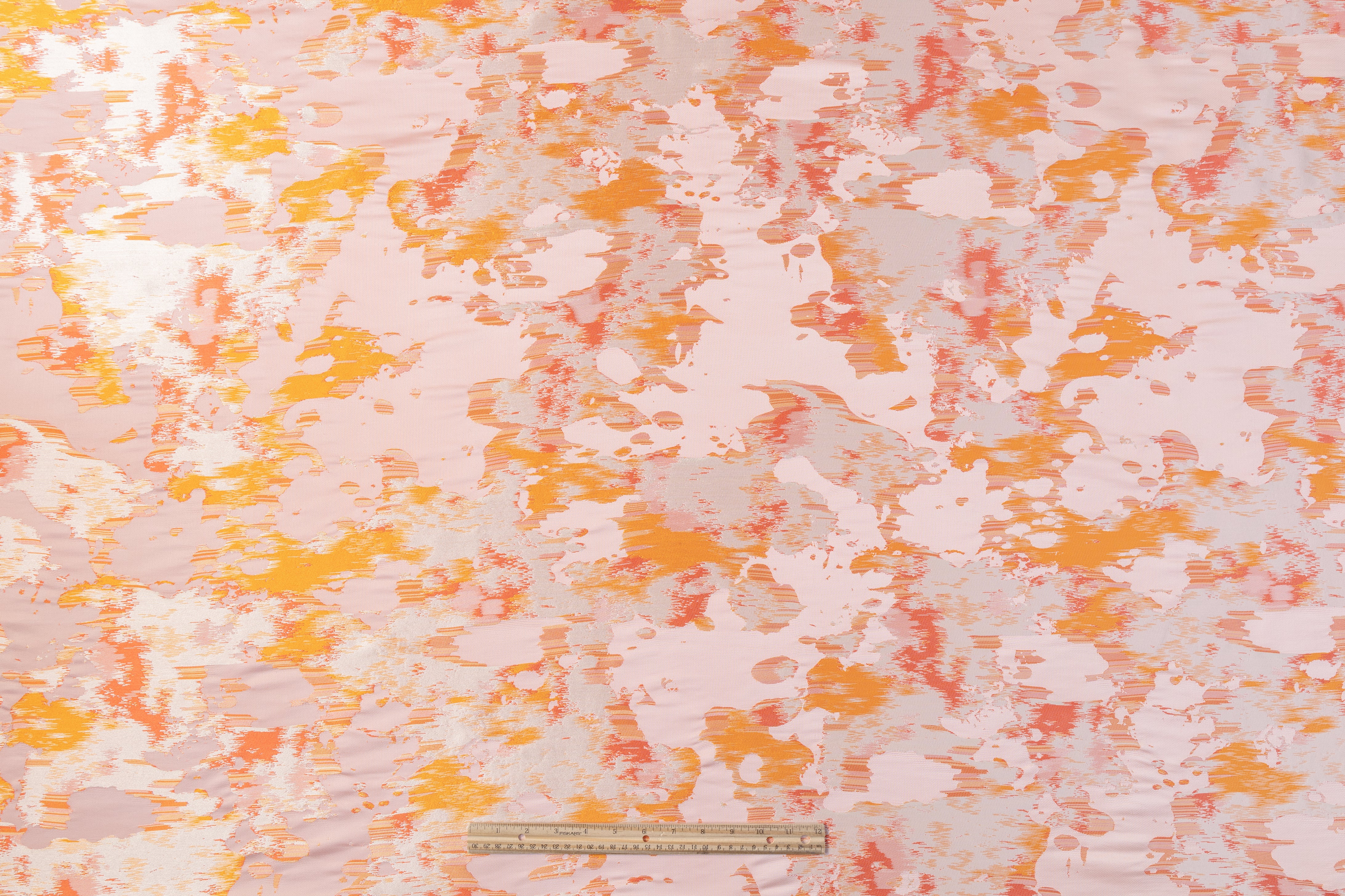 Abstract Italian Satin Brocade - Orange