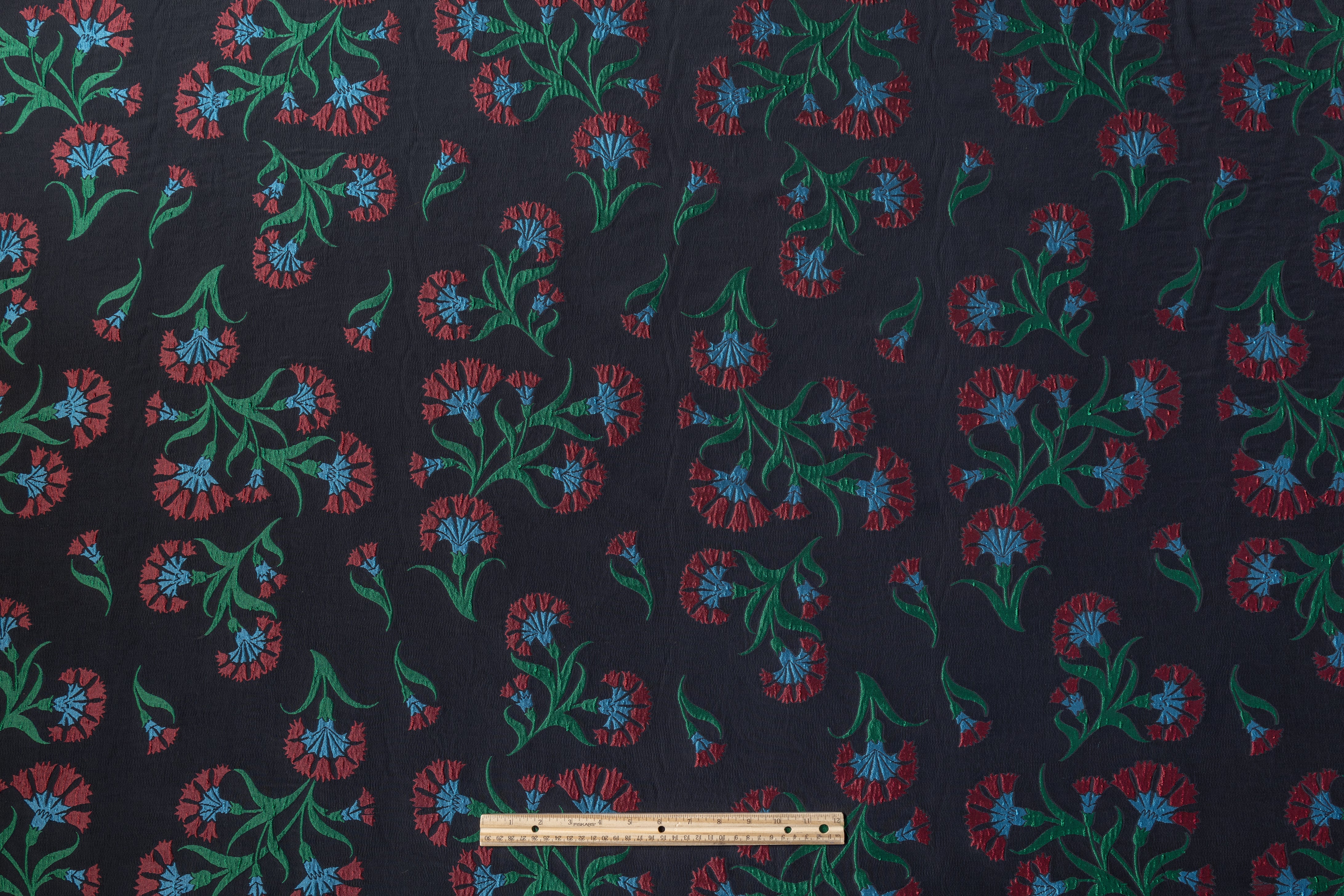 Floral Italian Brocade - Black / Red / Green / Blue
