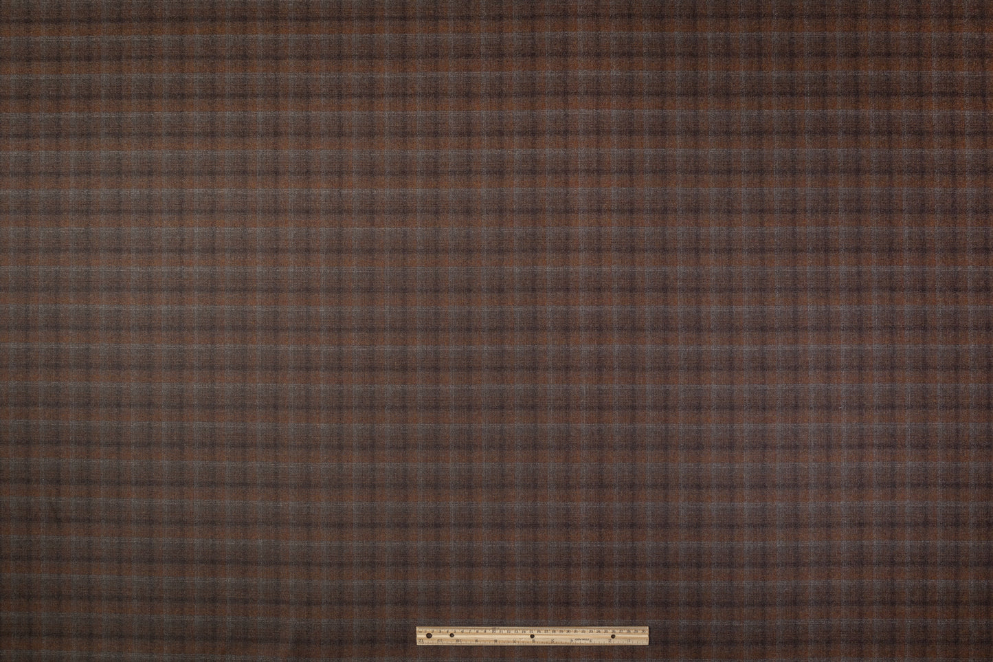 Checked Italian Flannel Wool Suiting - Brown