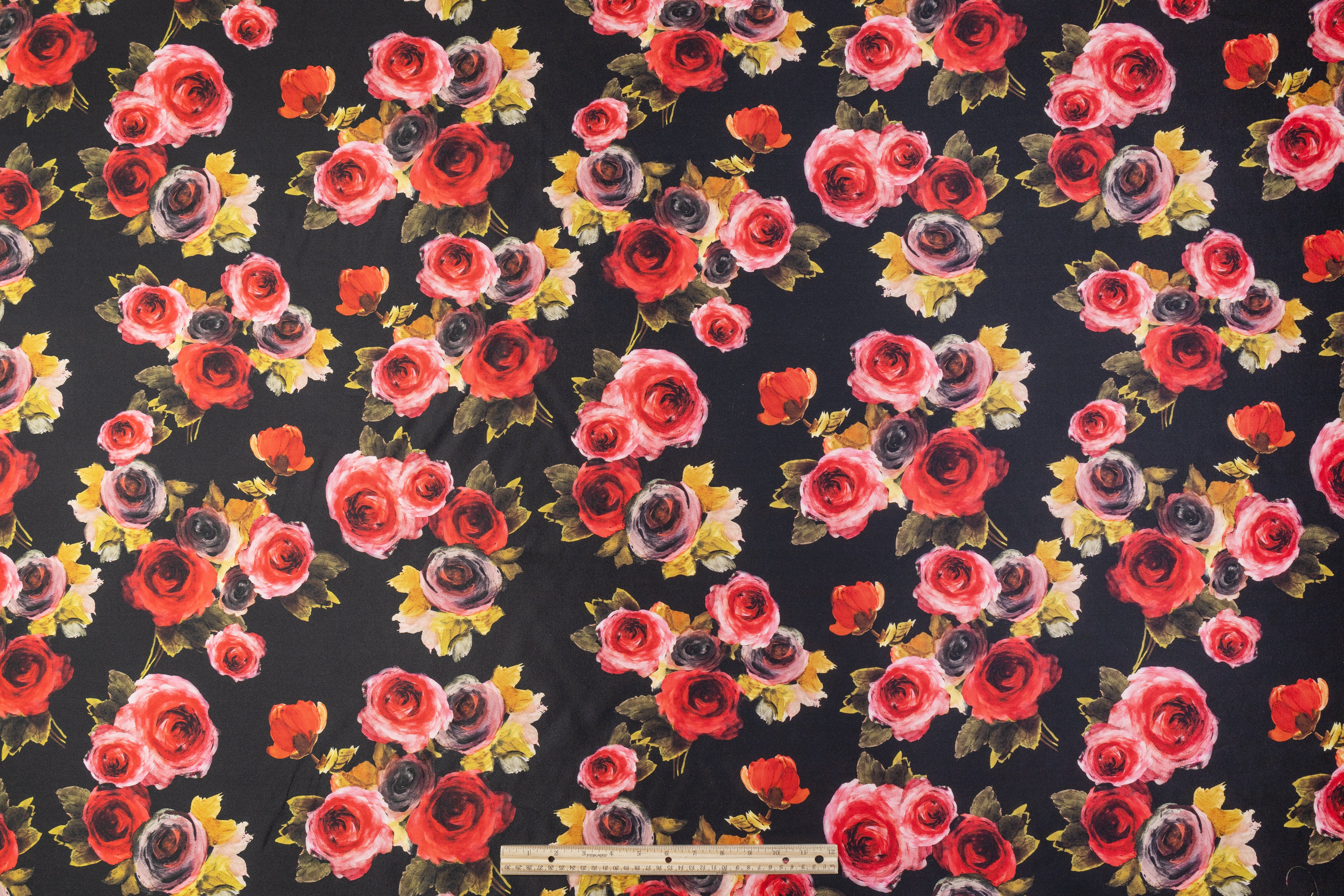 Emanuel Ungaro - Floral Printed Silk and Wool Mikado - Black / Red