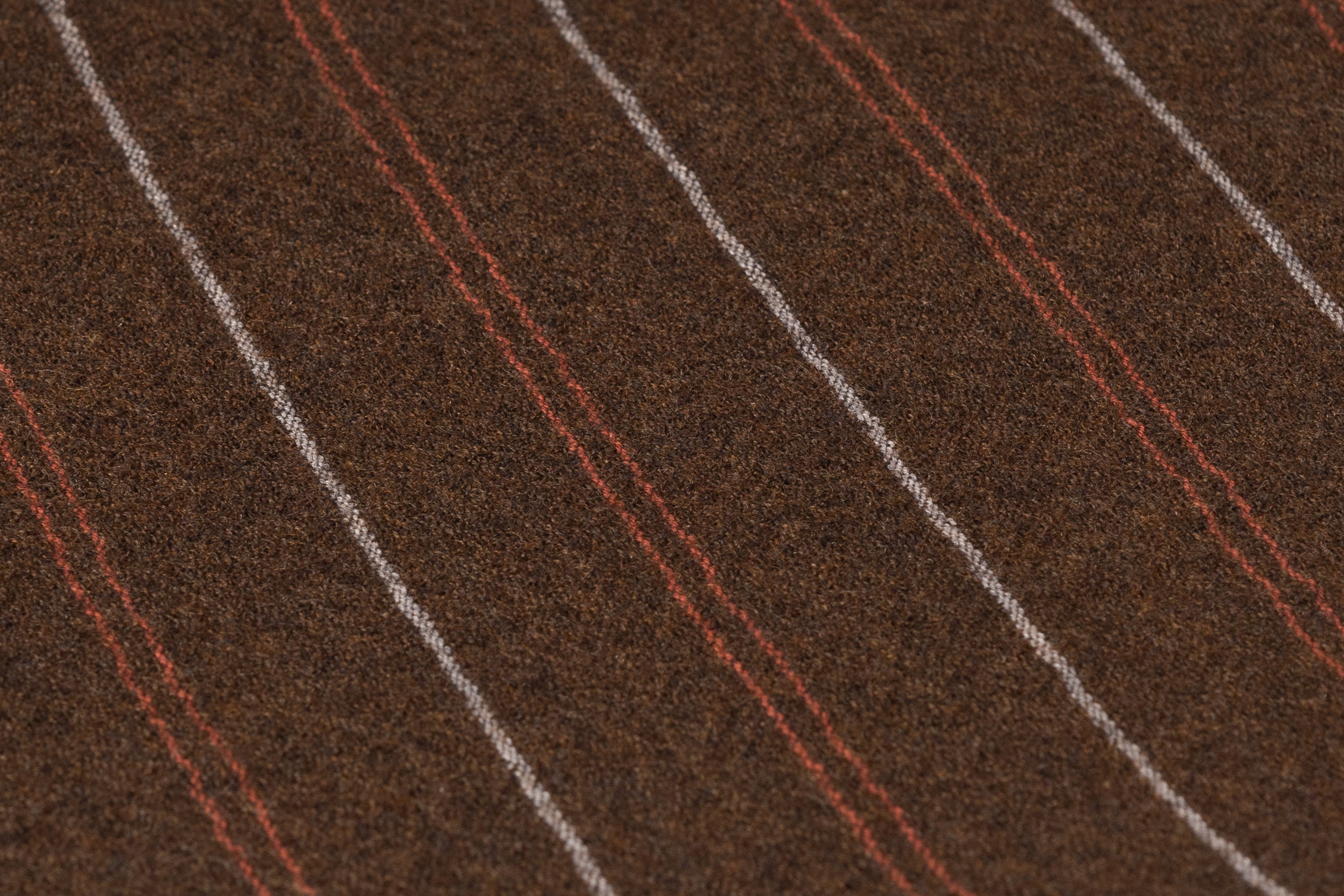 Striped Italian Wool Gauze - Brown