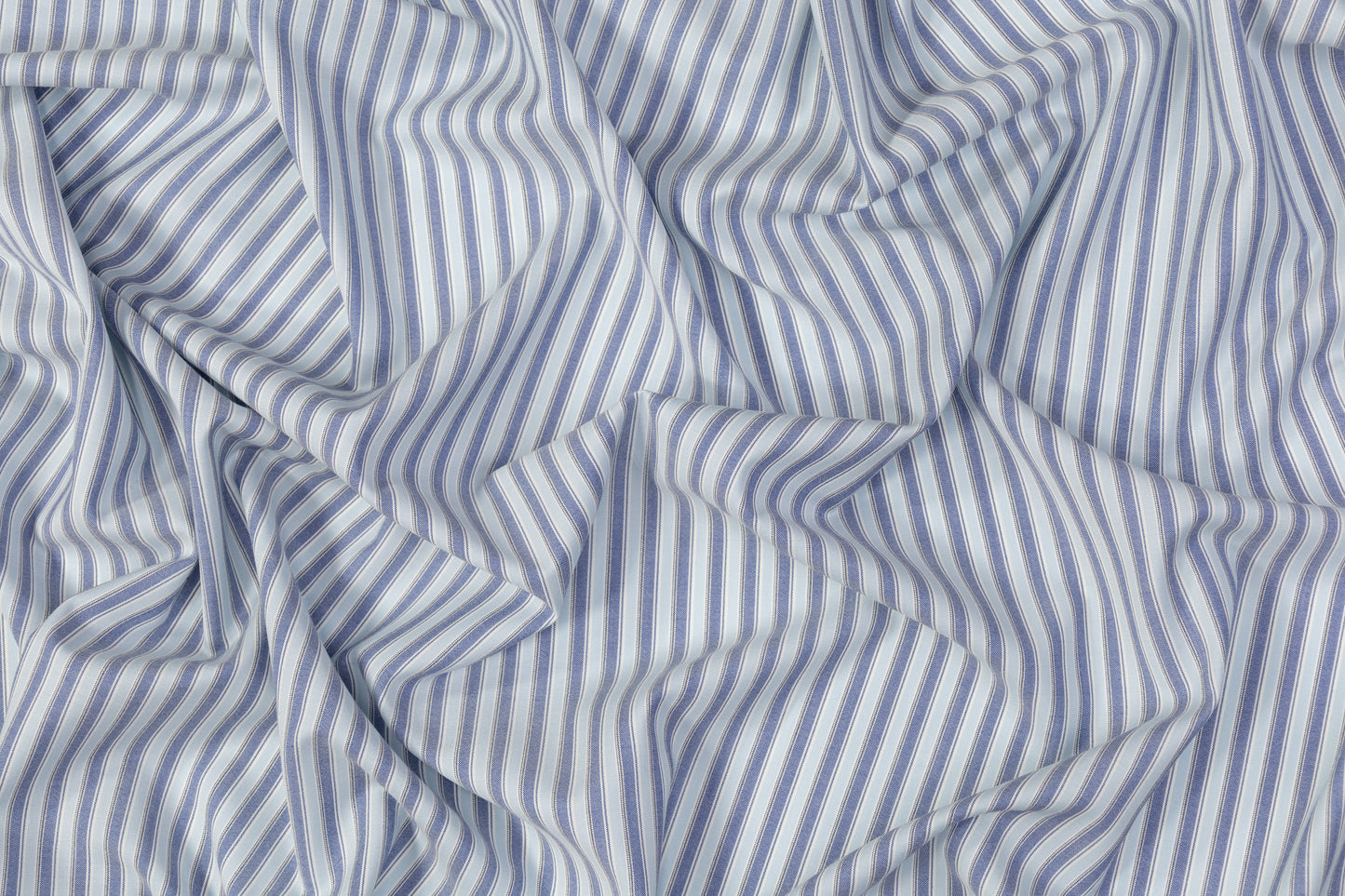 Striped Italian Wool Suiting - Blue