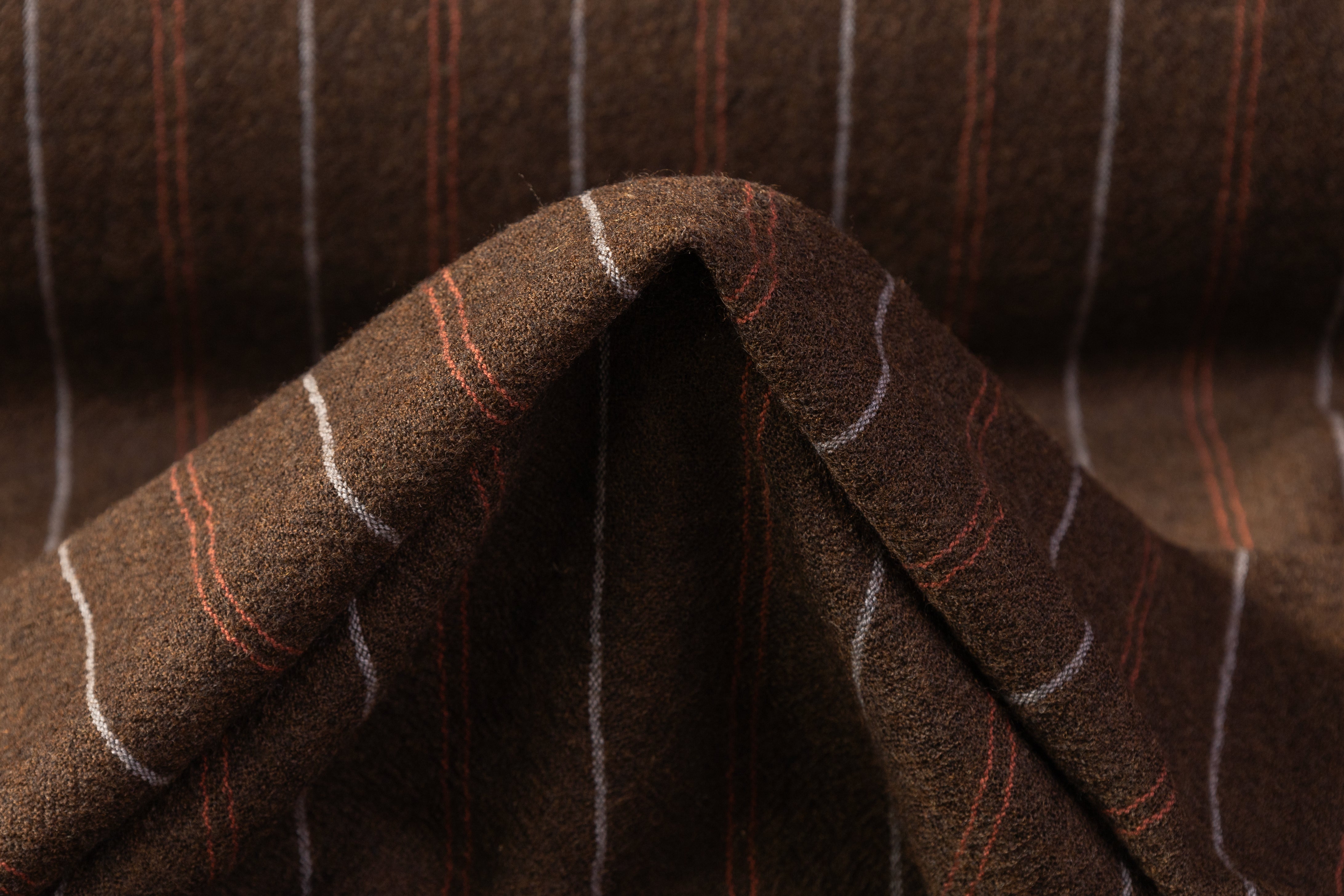 Striped Italian Wool Gauze - Brown