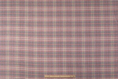 Checked Italian Cotton Wool Blend Suiting - Pink