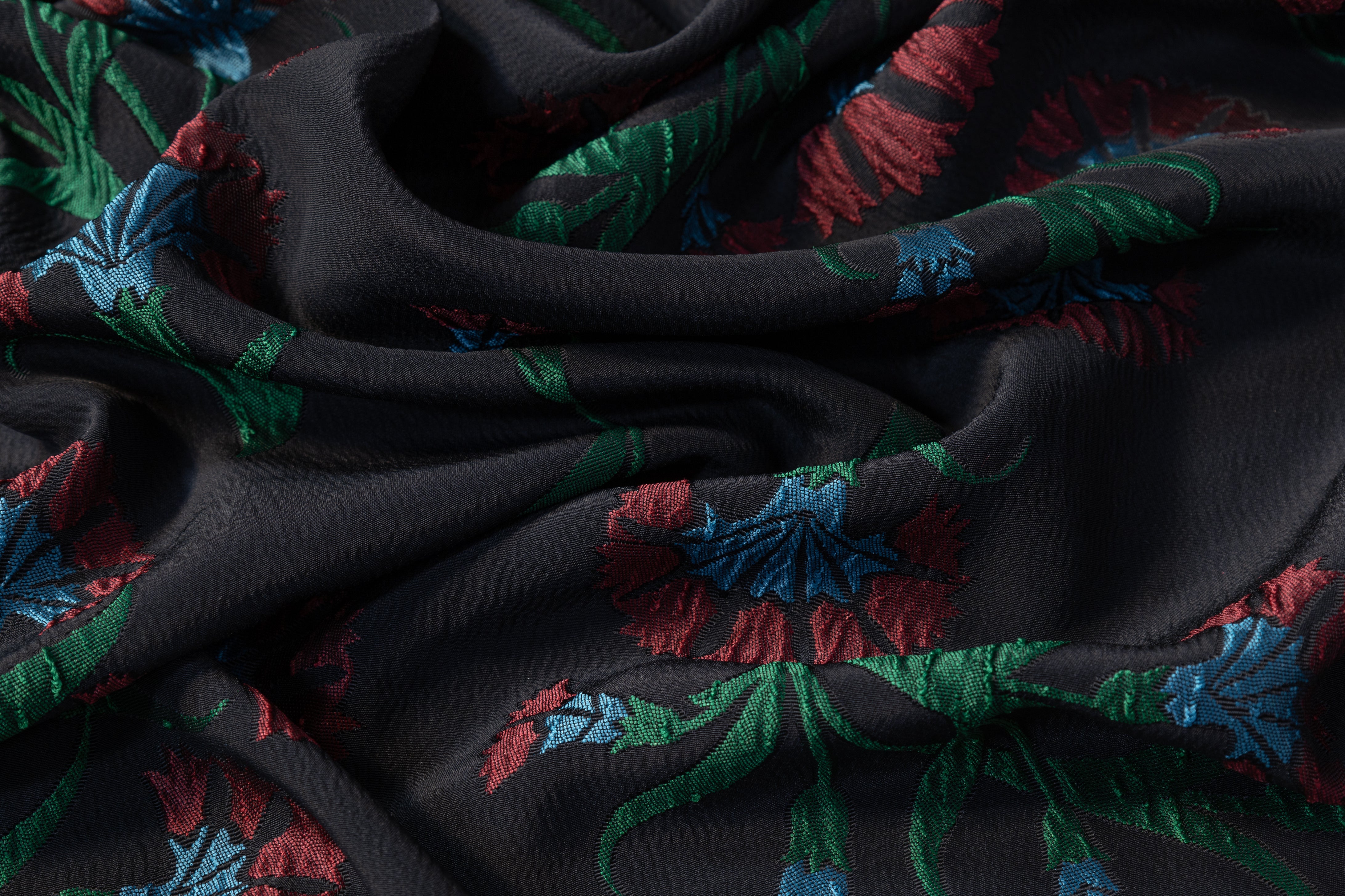 Floral Italian Brocade - Black / Red / Green / Blue