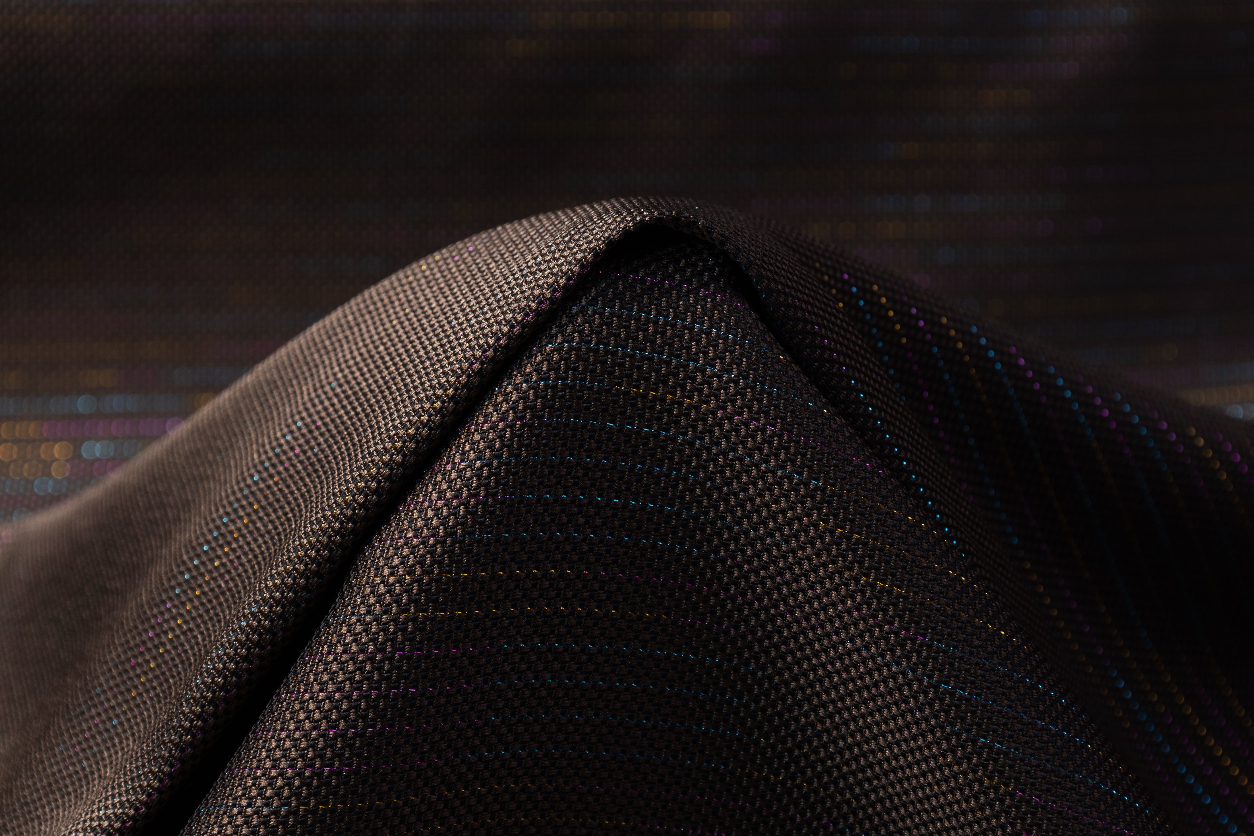 Metallic Striped Italian Brocade - Brown