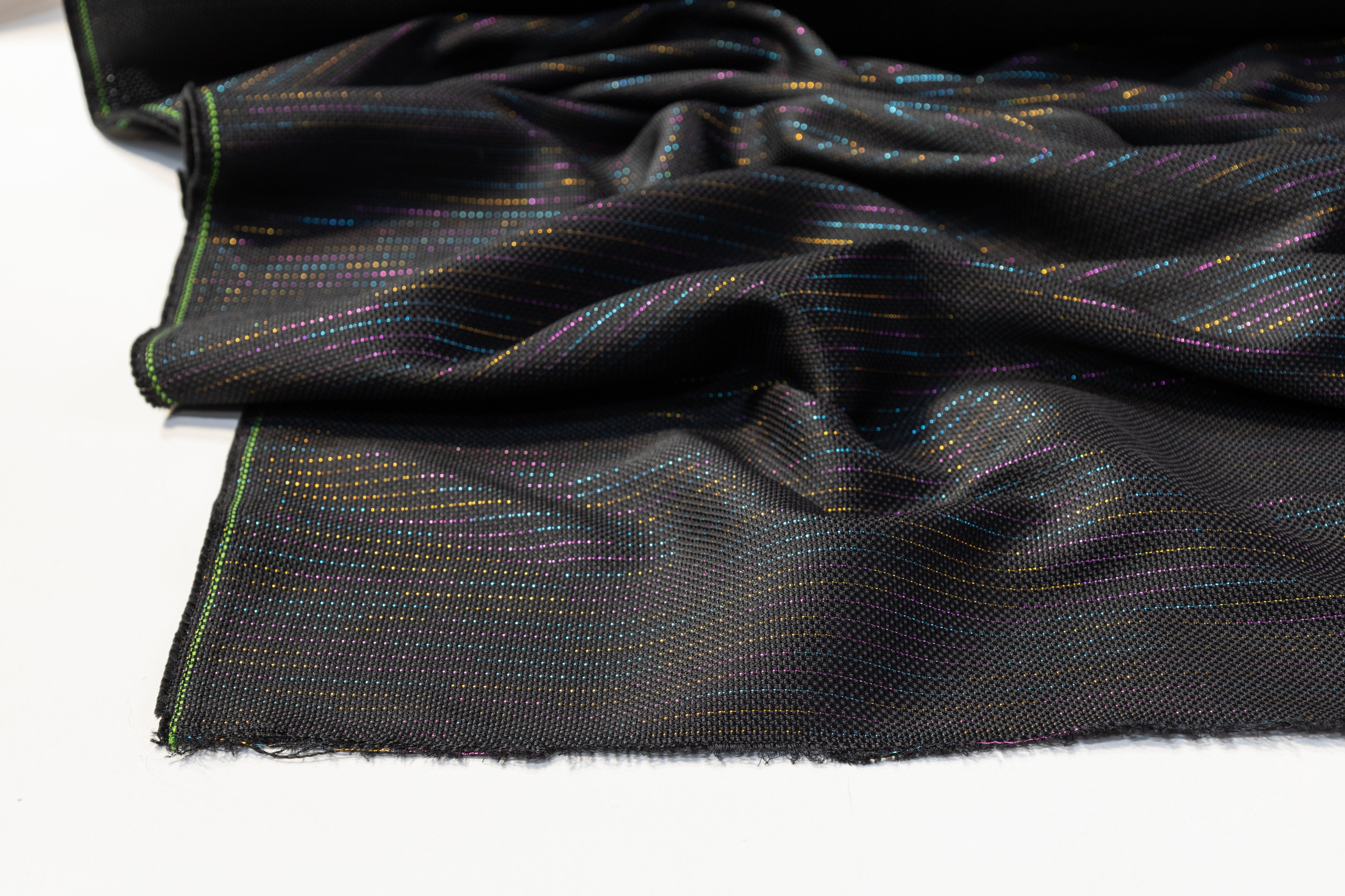 Metallic Striped Italian Brocade - Black