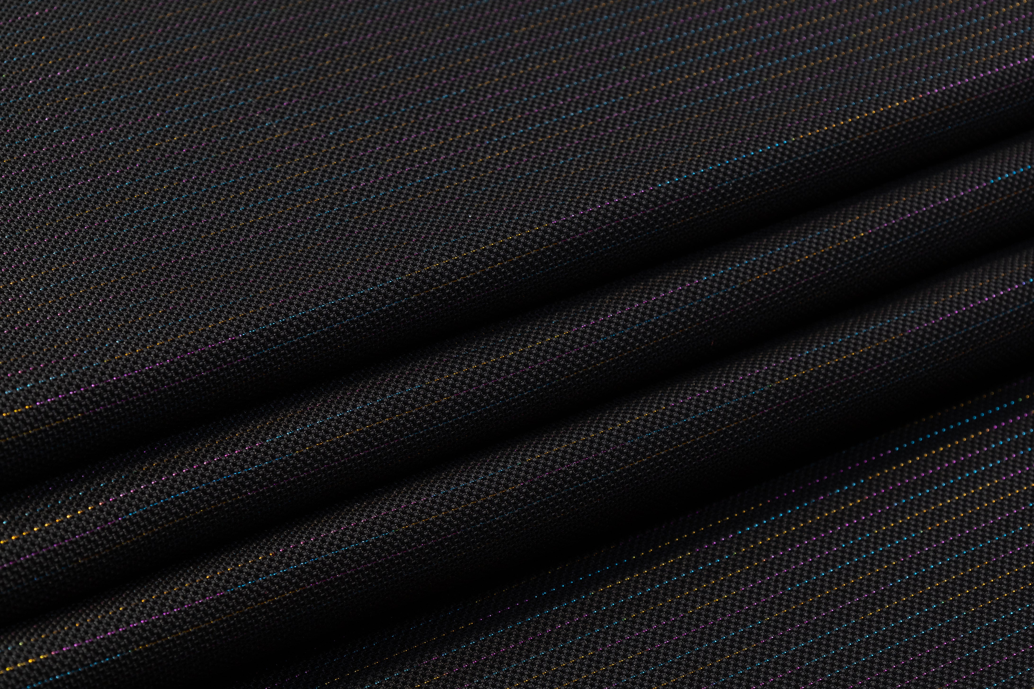 Metallic Striped Italian Brocade - Black
