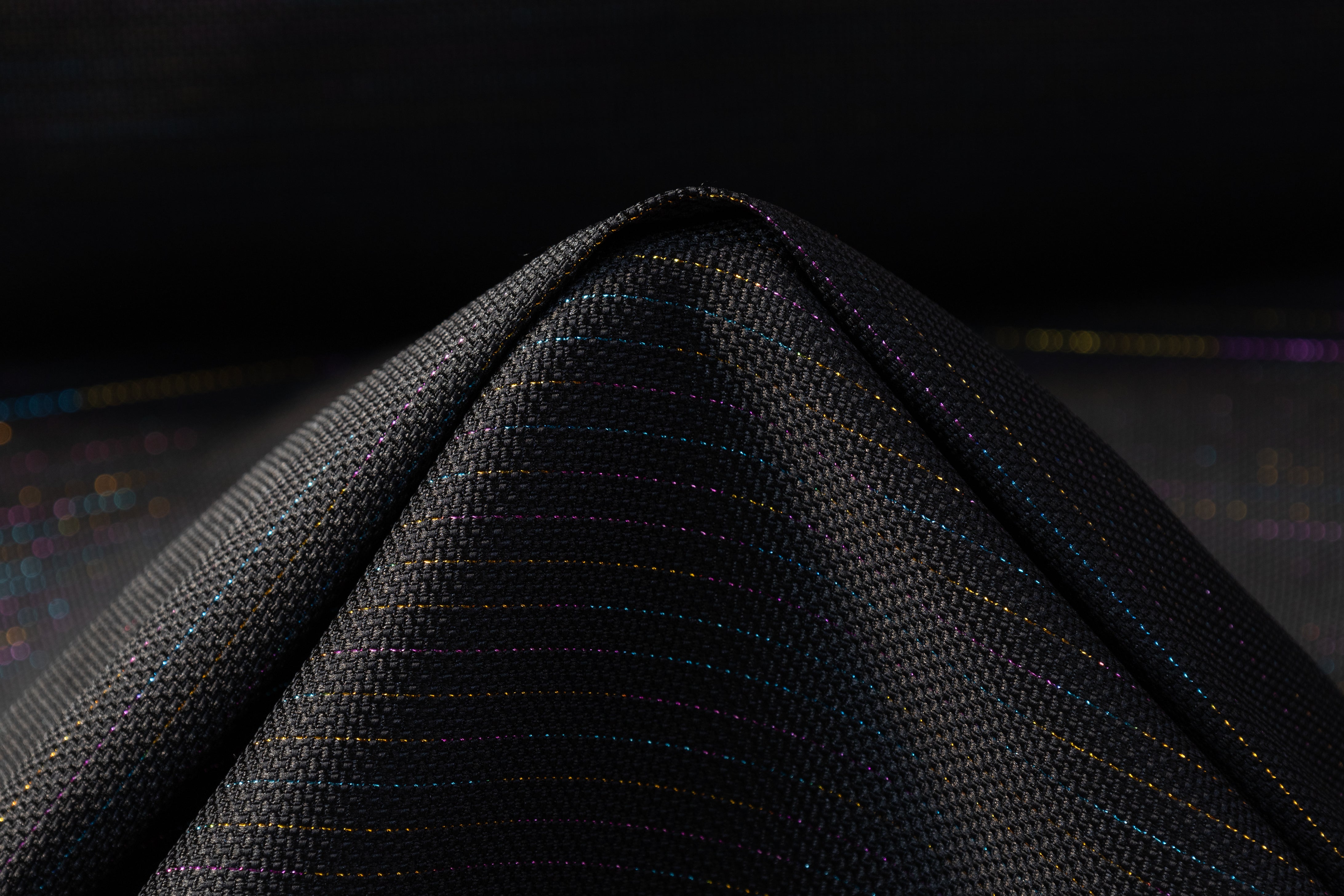 Metallic Striped Italian Brocade - Black