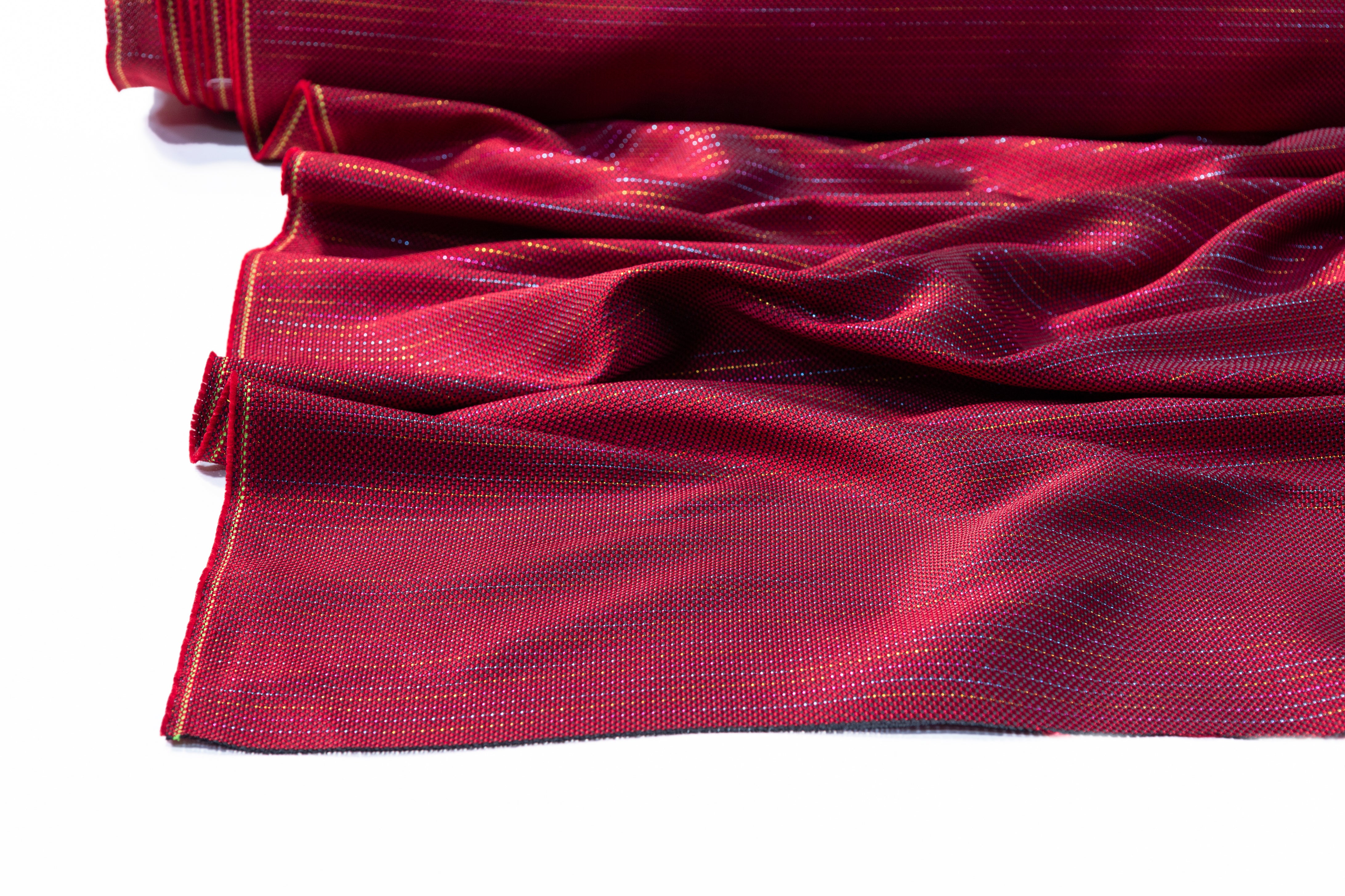 Metallic Striped Italian Brocade - Berry Pink