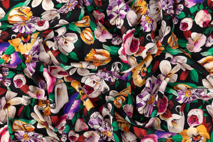 Emanuel Ungaro - Printed Silk and Wool Blend - Black