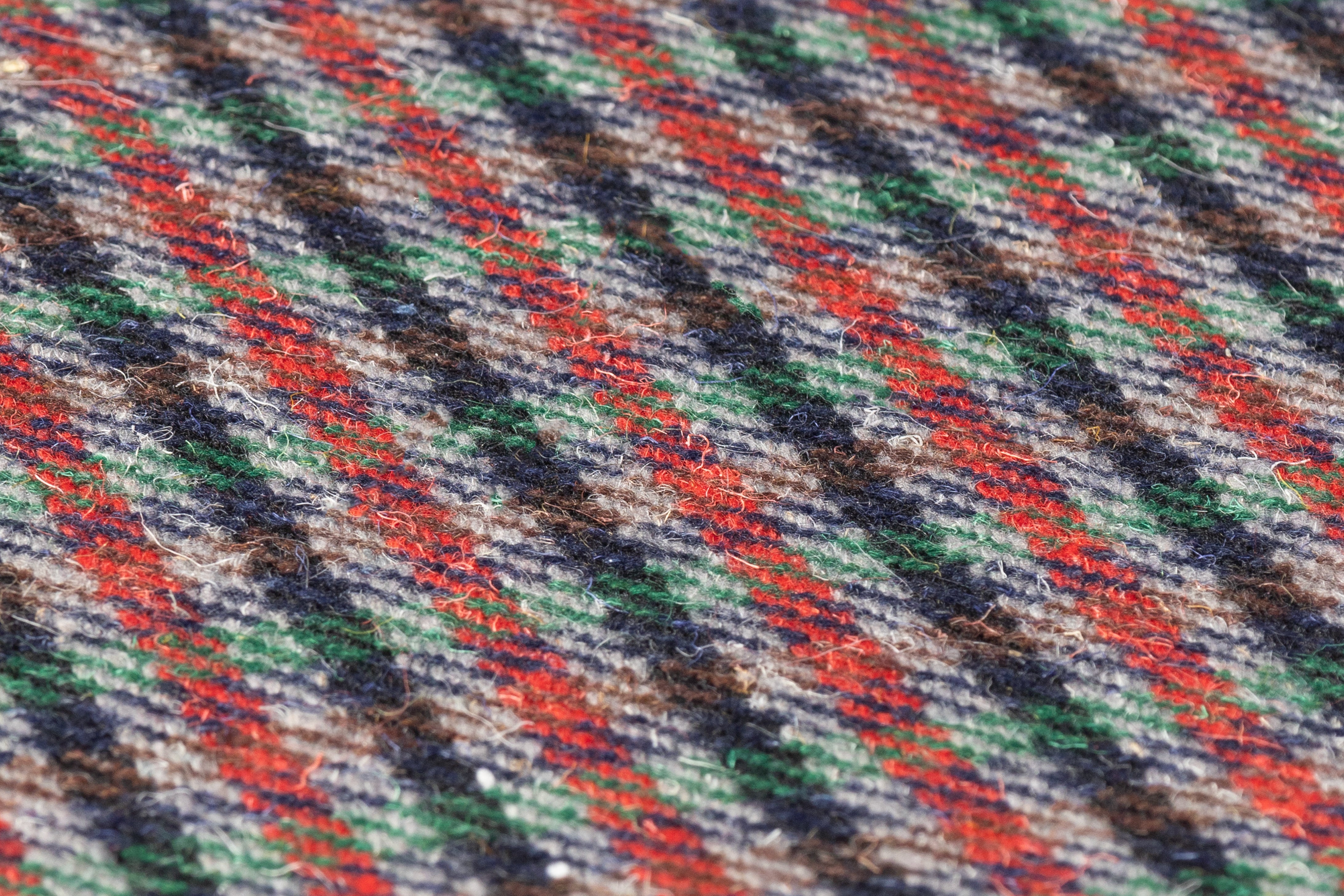 Checked Italian Wool Coating - Green / Navy / Brown / Red