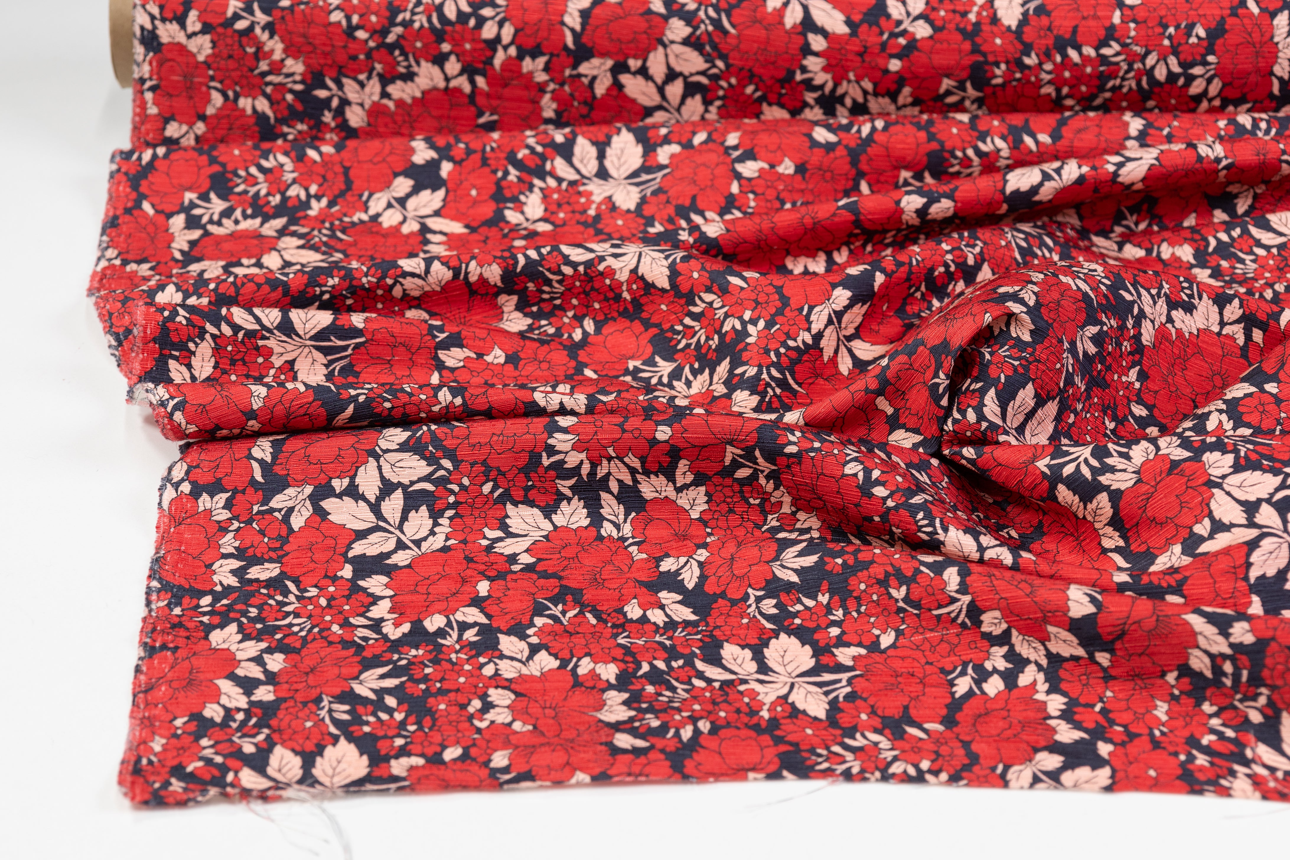 Emanuel Ungaro - Crinkled Silk Linen Blend - Red / Pink / Navy