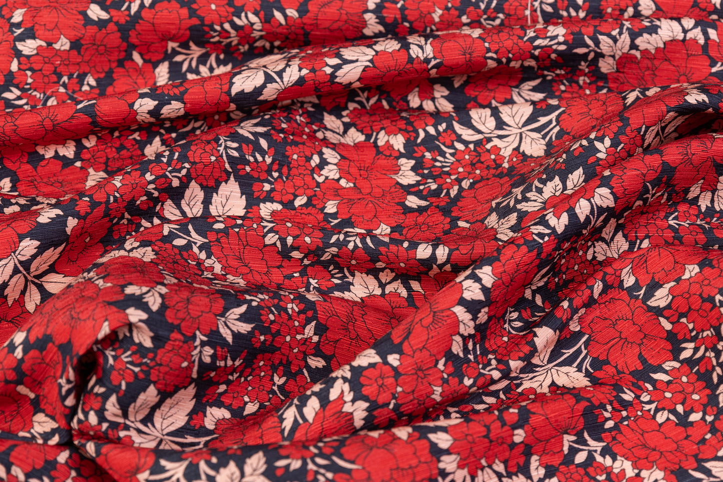 Emanuel Ungaro - Crinkled Silk Linen Blend - Red / Pink / Navy