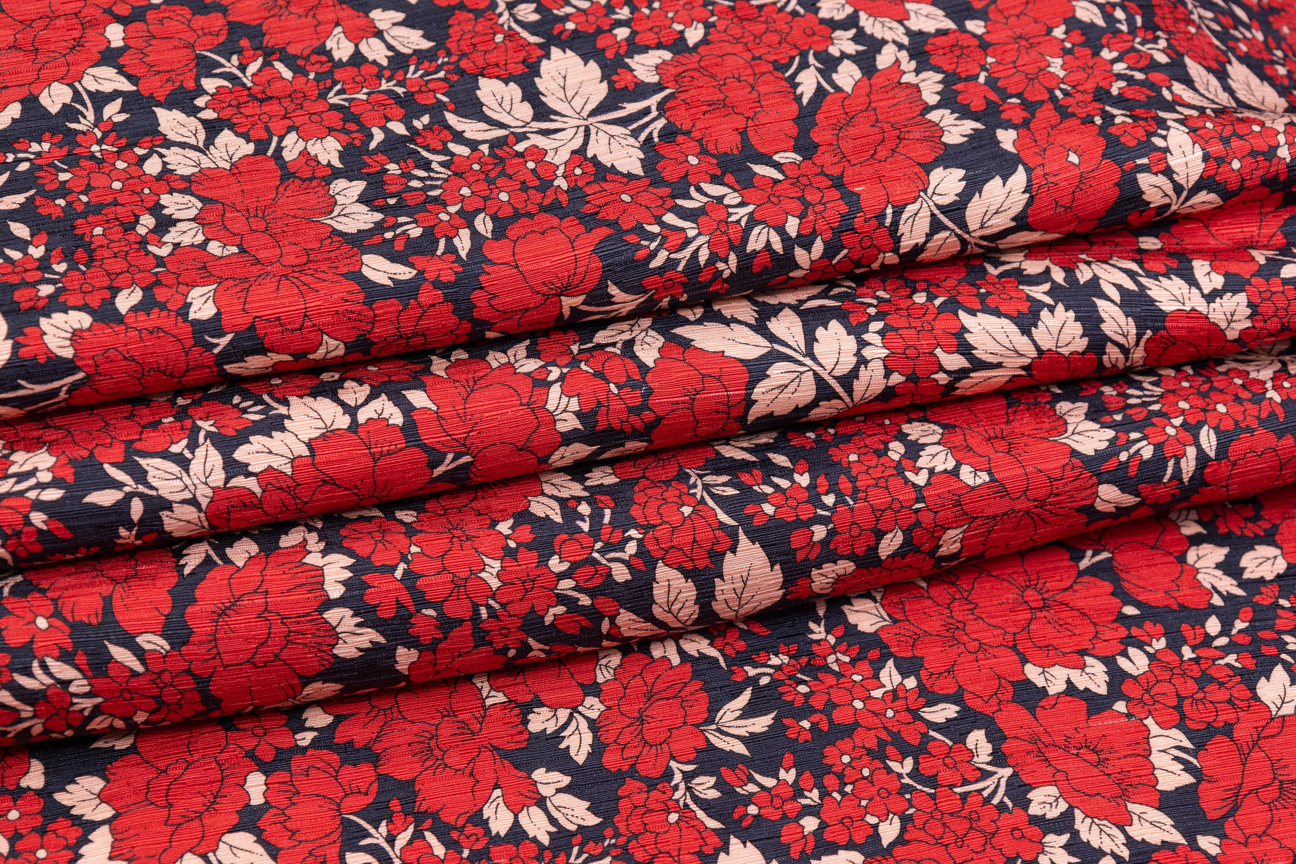 Emanuel Ungaro - Crinkled Silk Linen Blend - Red / Pink / Navy
