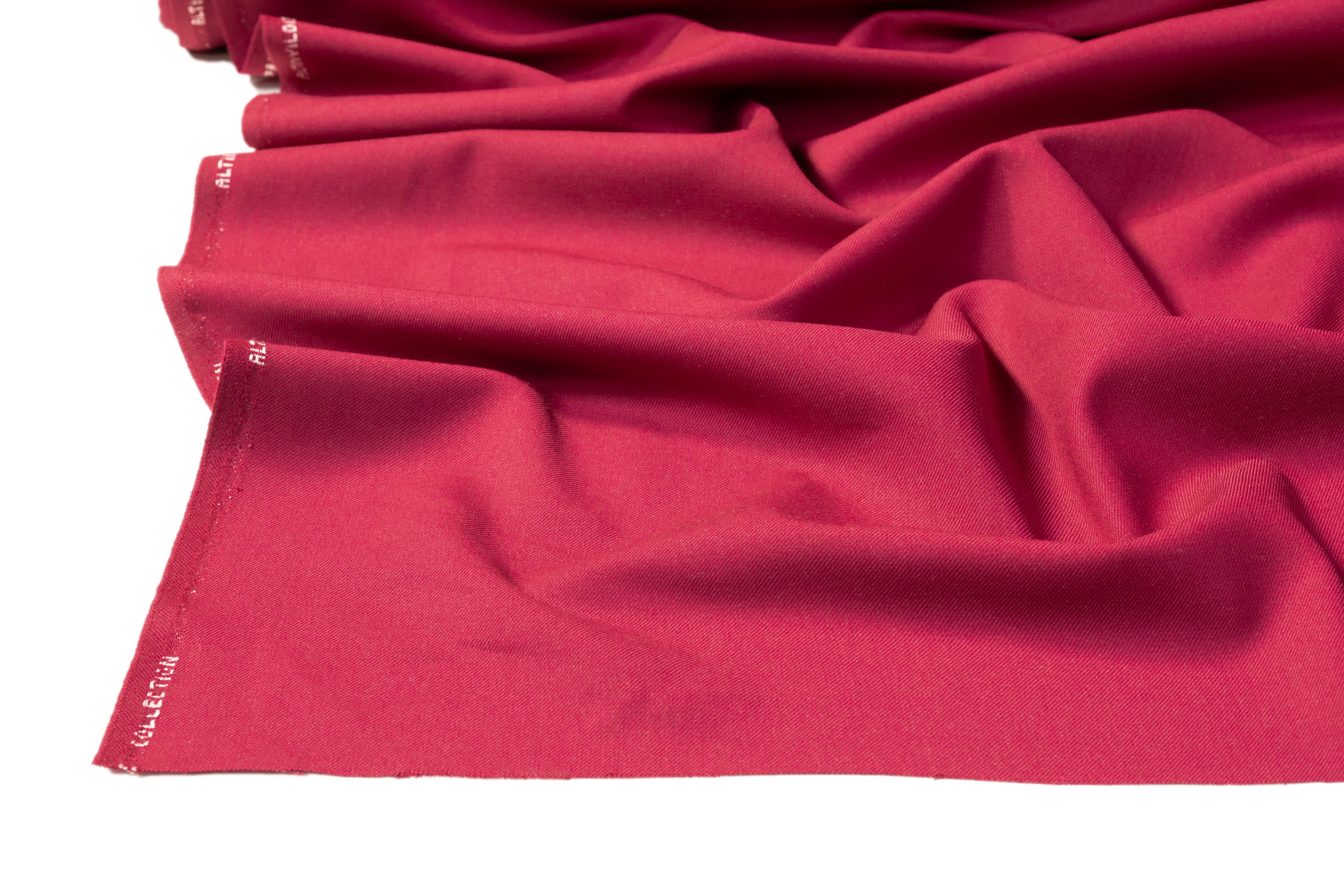 Poly Wool Stretch Suiting - Raspberry