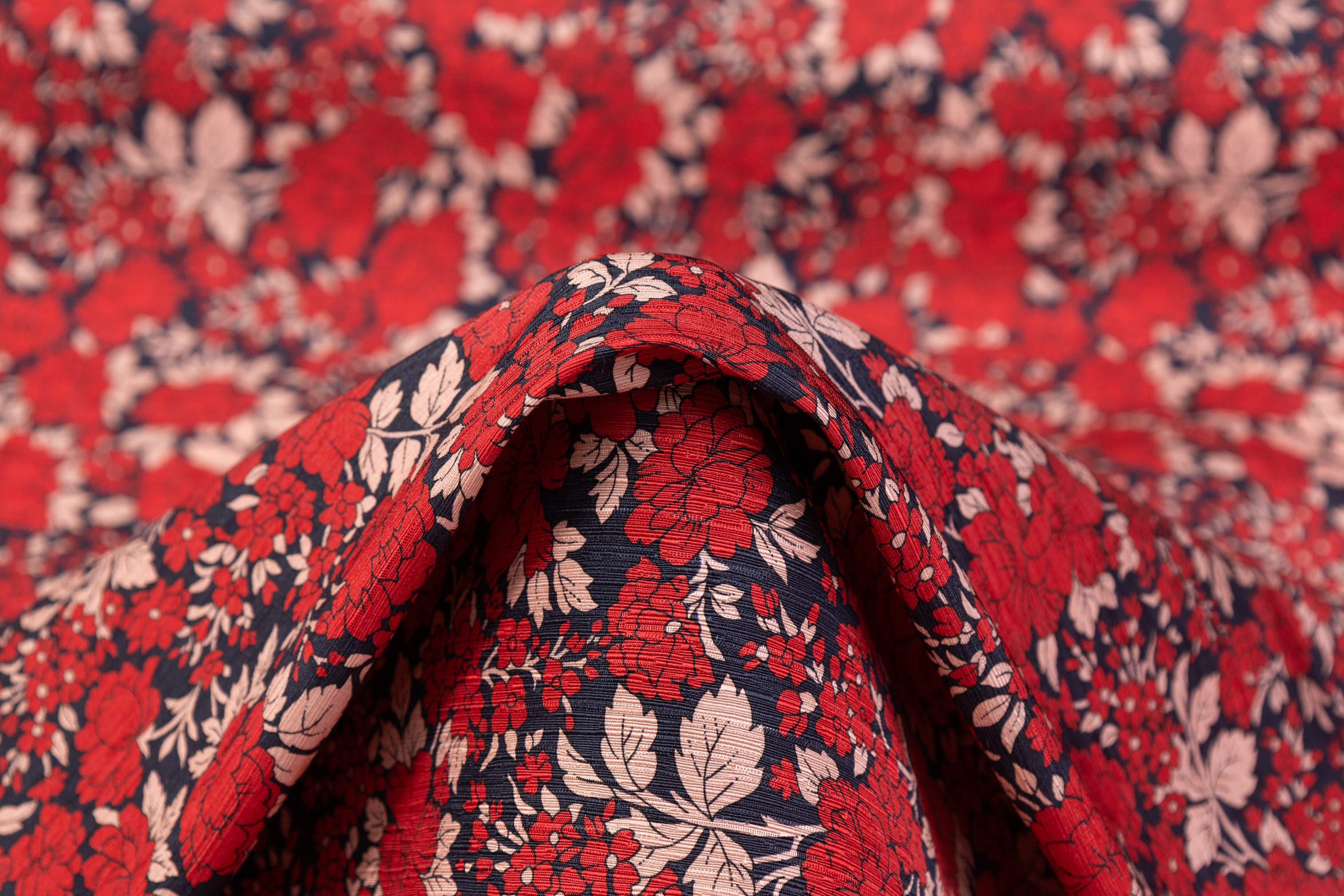 Emanuel Ungaro - Crinkled Silk Linen Blend - Red / Pink / Navy