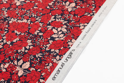 Emanuel Ungaro - Crinkled Silk Linen Blend - Red / Pink / Navy