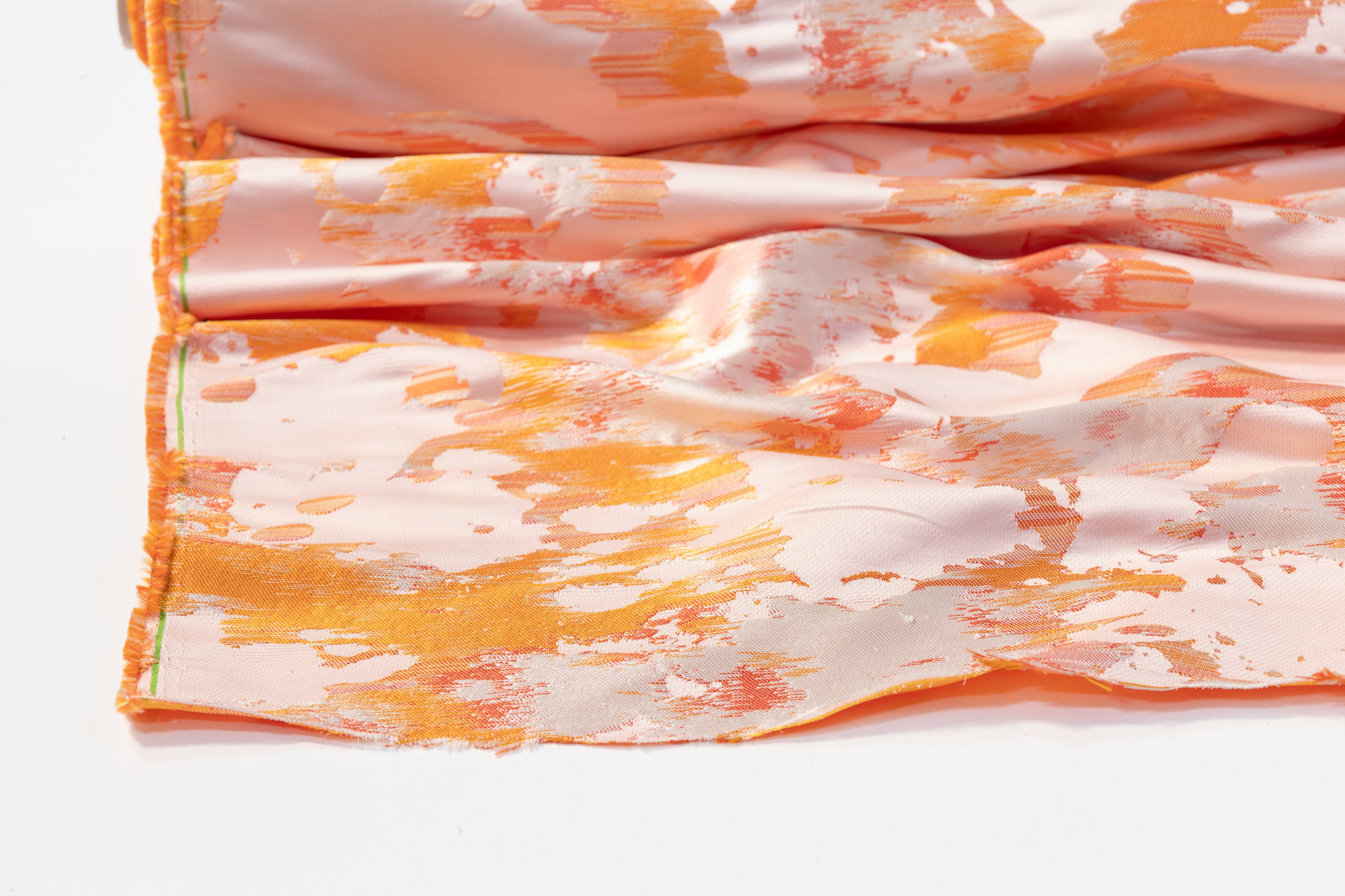 Abstract Italian Satin Brocade - Orange