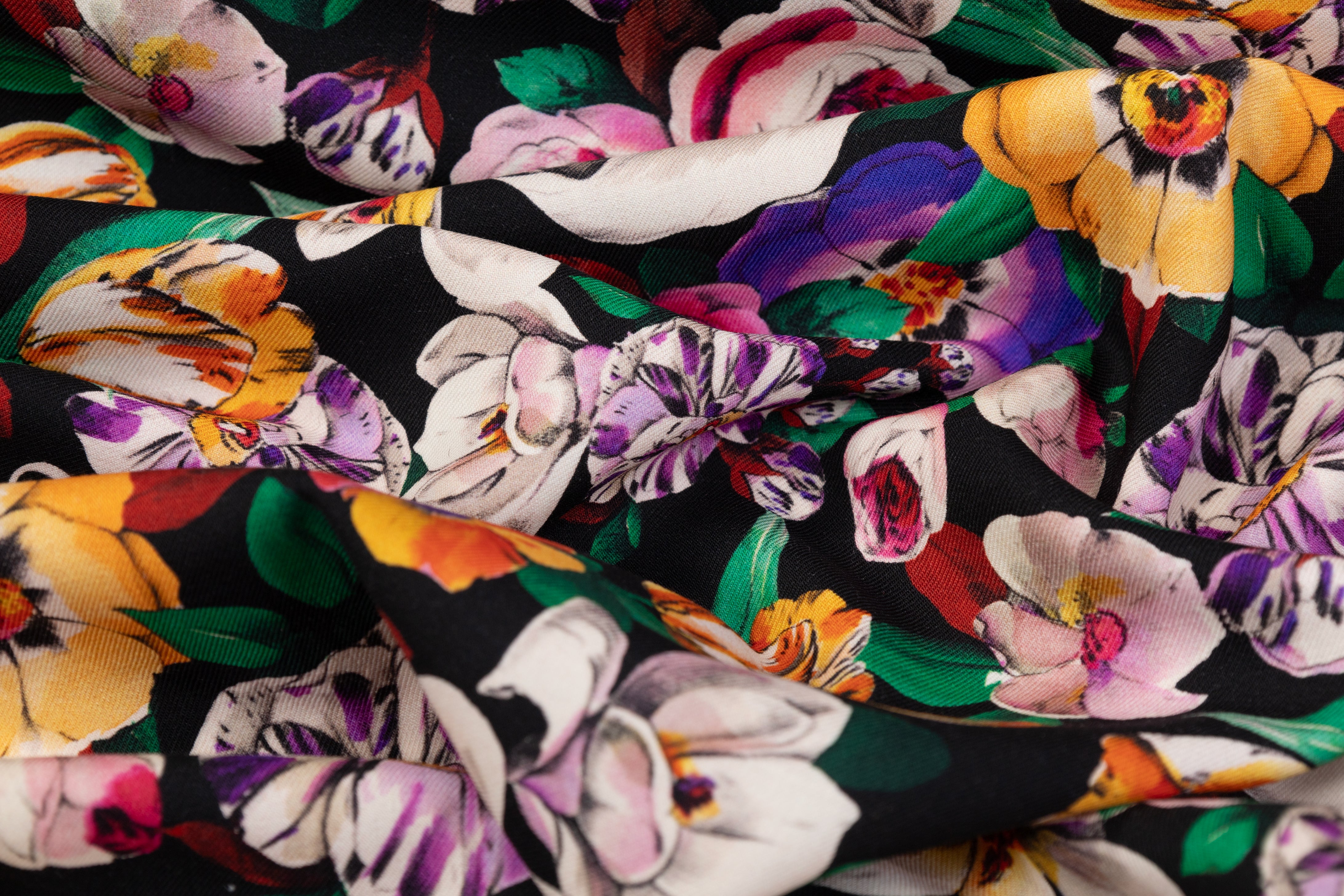 Emanuel Ungaro - Printed Silk and Wool Blend - Black