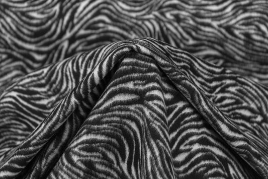 Italian Wool Jacquard - Black / White
