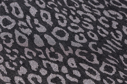 Glitter Leopard Italian Denim - Gray / Silver