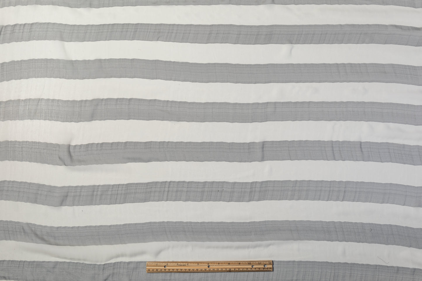 Striped Silk Chiffon - Gray / White