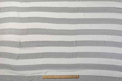 Striped Silk Chiffon - Gray / White
