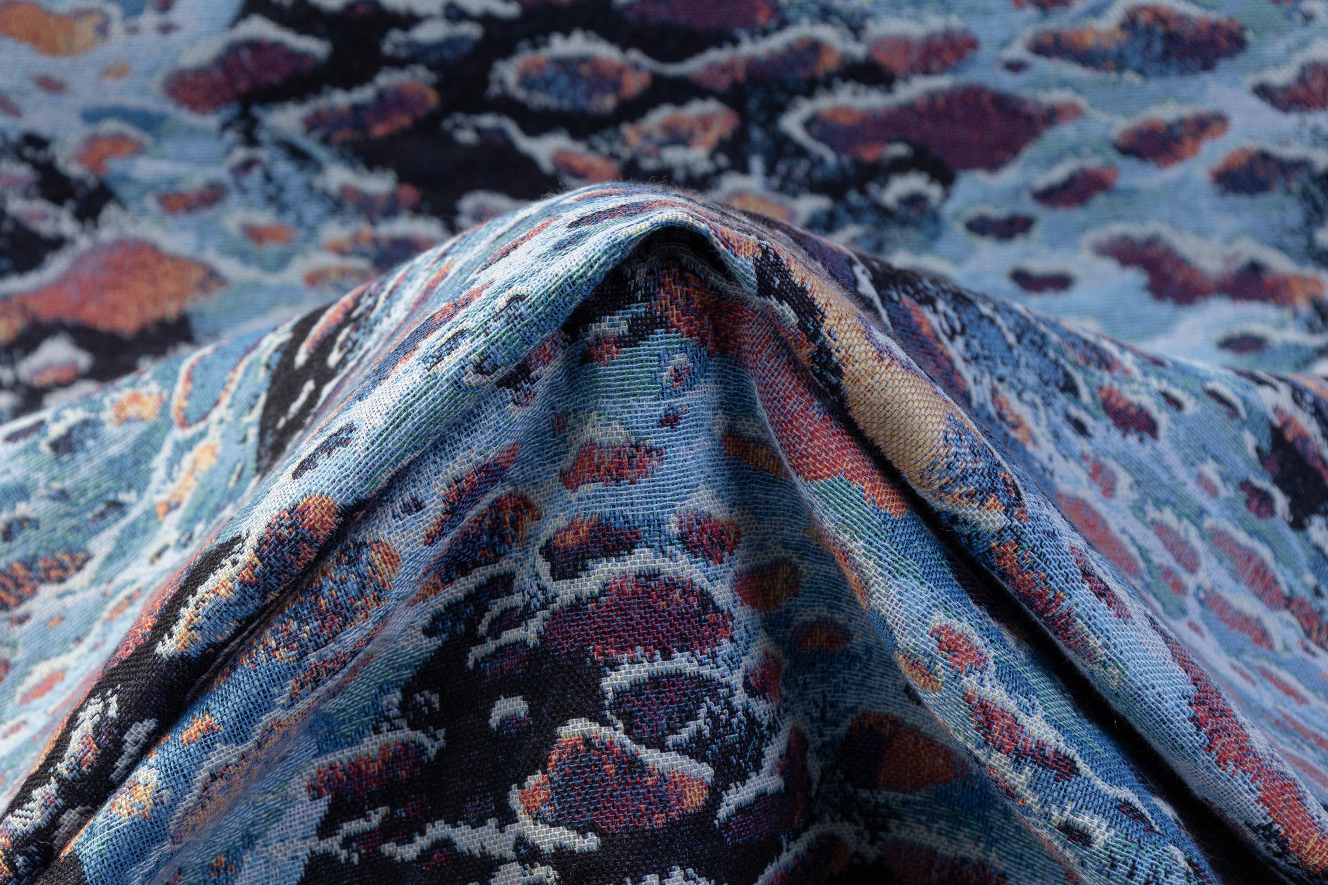 Abstract Tapestry Style Italian Brocade - Blue / Green