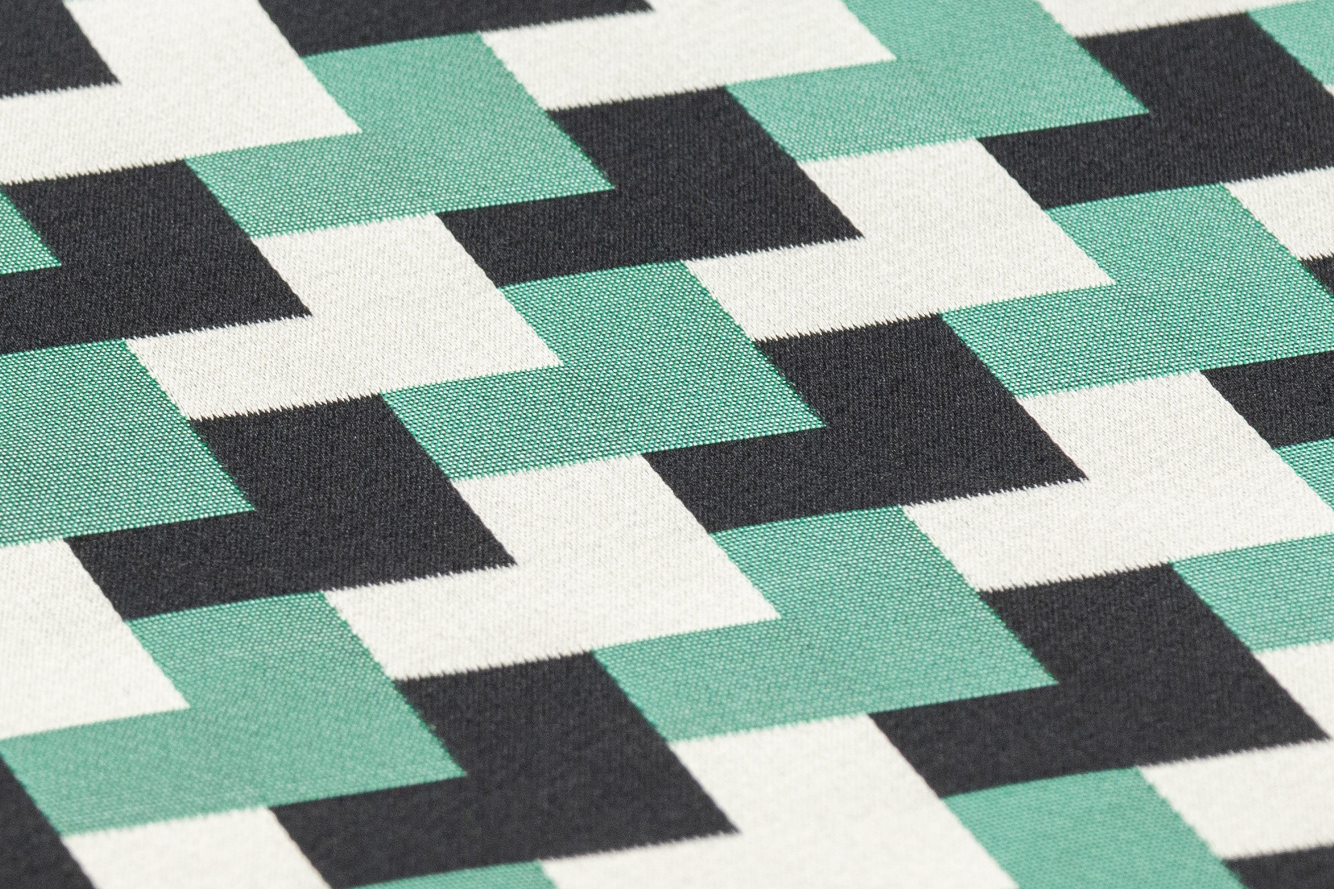 Geometric Italian Brocade - Green / Black / Gray