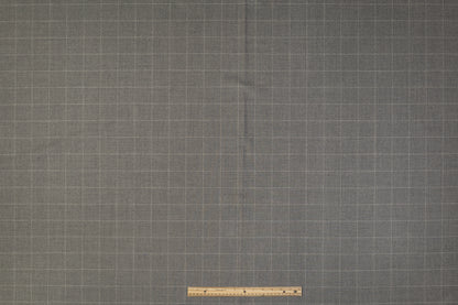 Windowpane Italian Wool Suiting - Gray