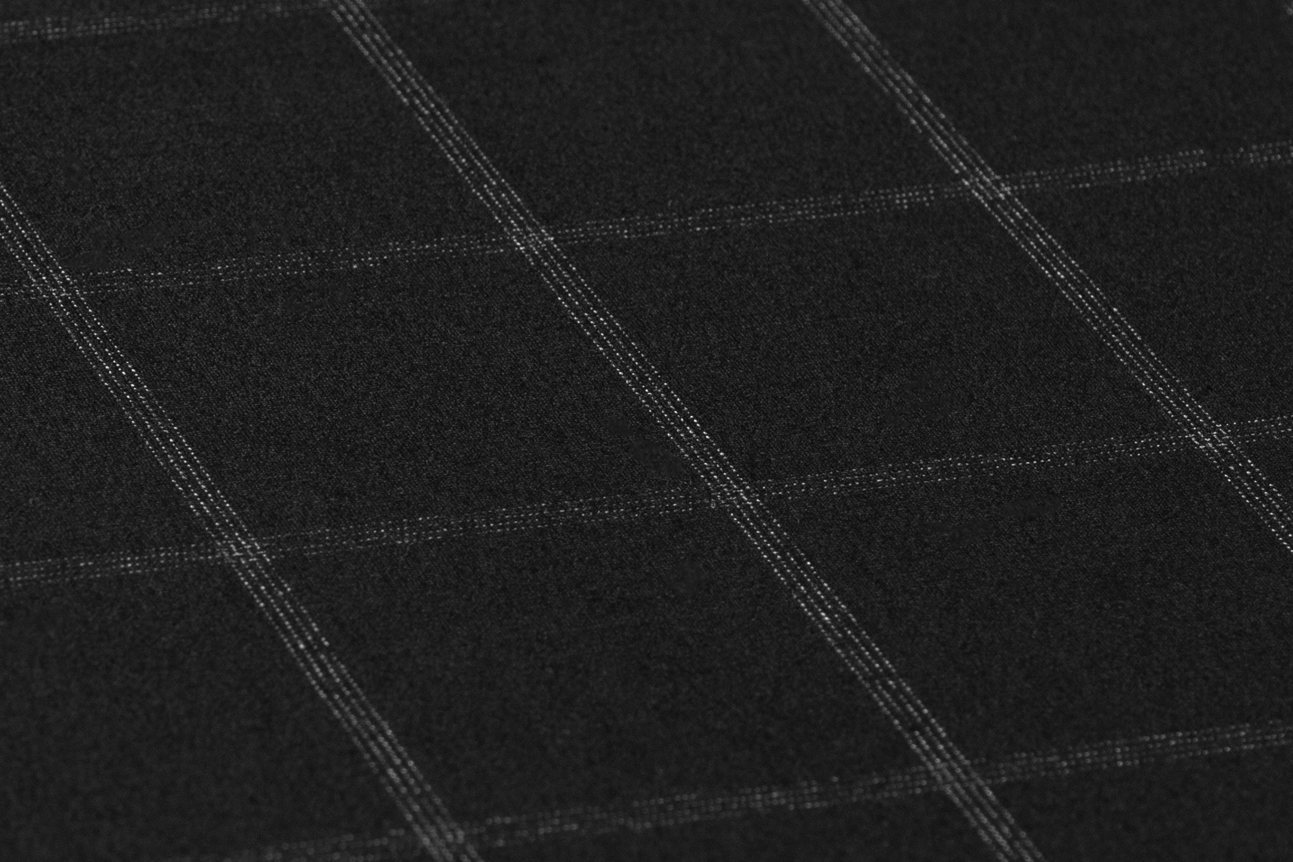 Windowpane Italian Wool Blend Suiting - Black