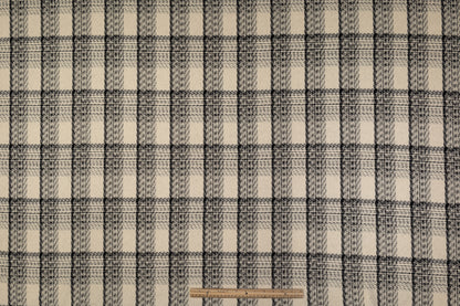 Checked Italian Wool Tweed - Off White / Black
