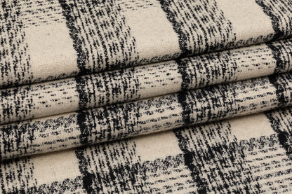 Checked Italian Wool Tweed - Off White / Black