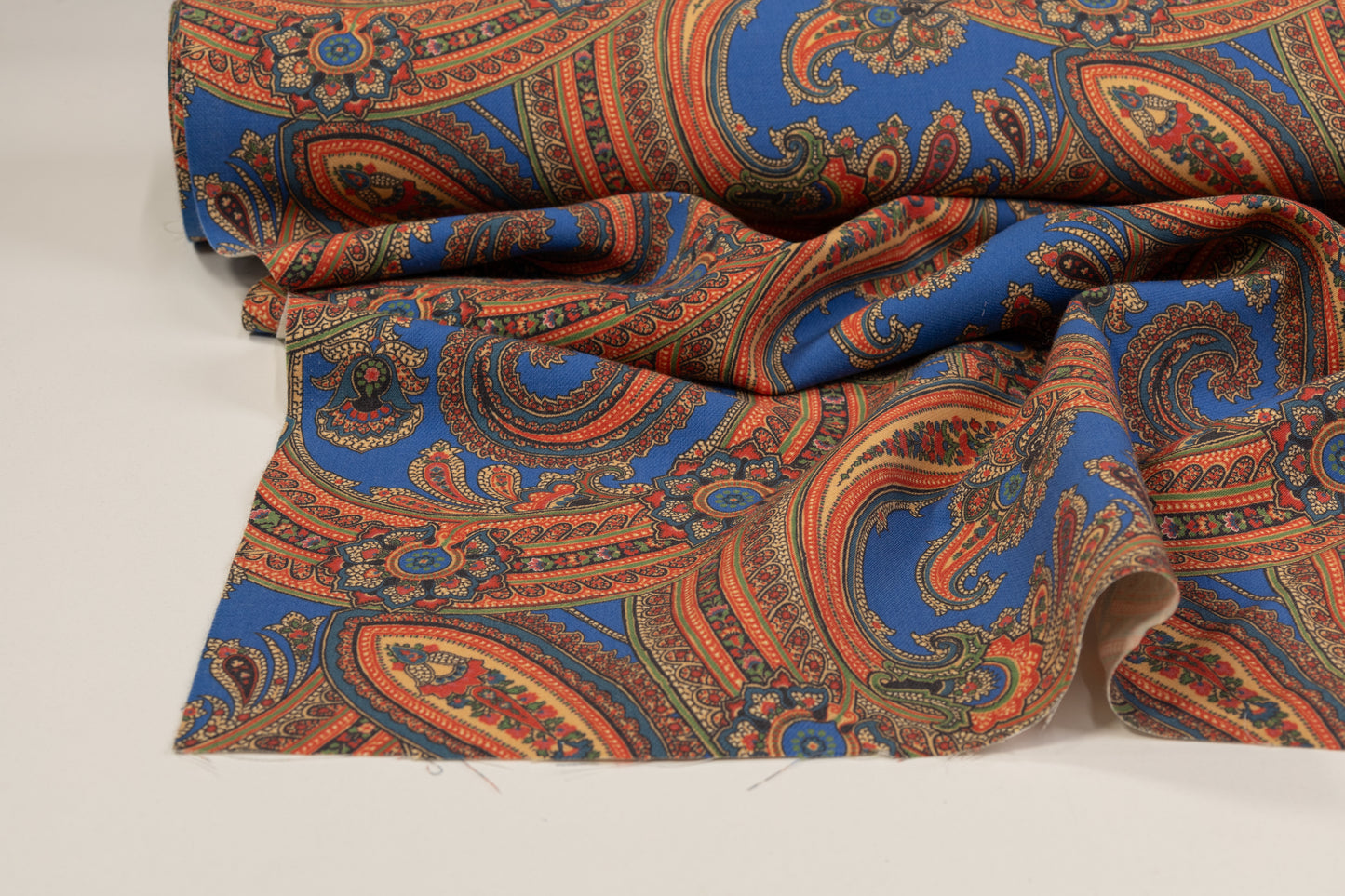 Etro - Paisley Printed Wool Tricotine - Orange / Blue