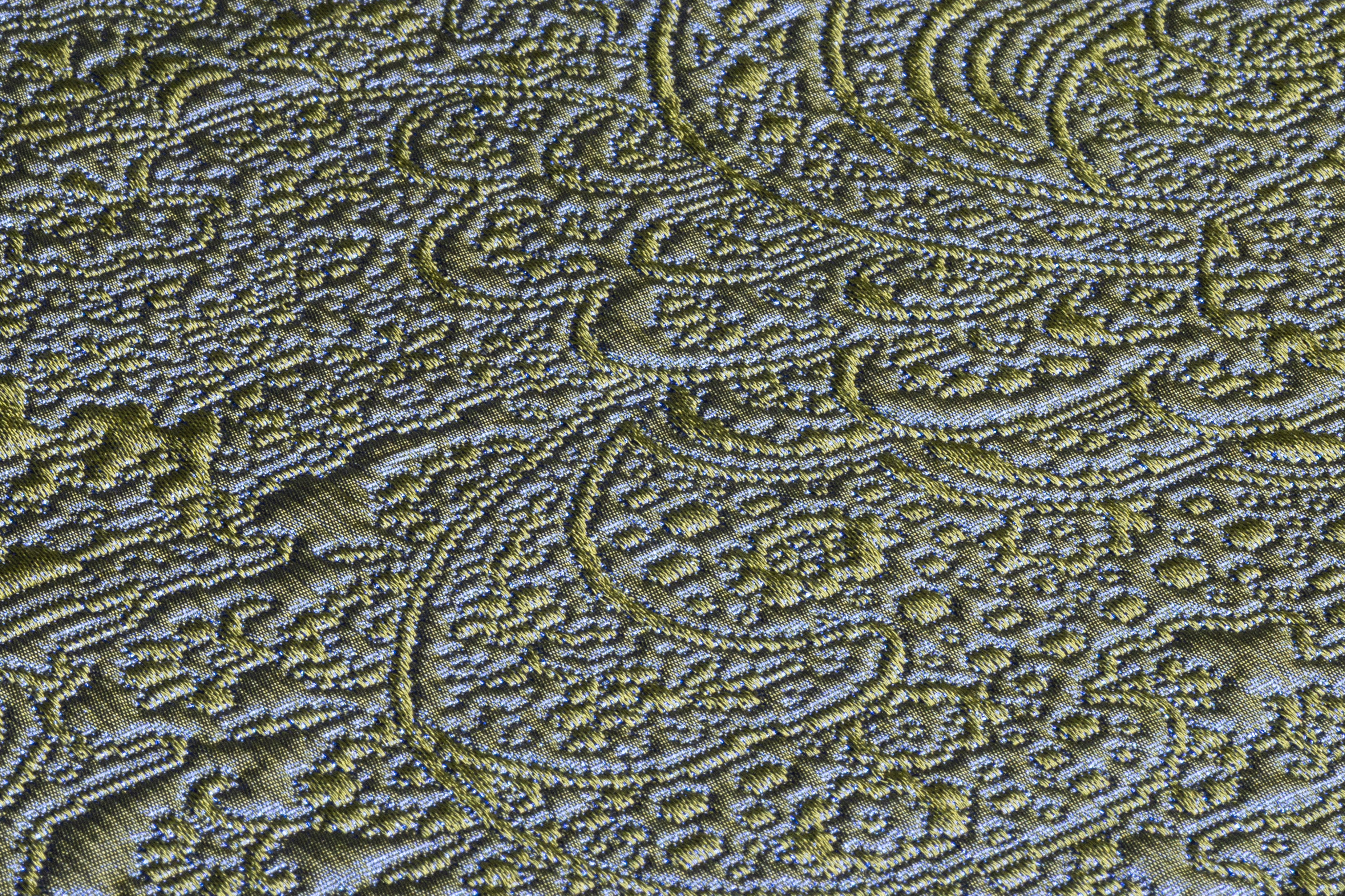 Iridescent Paisley Italian Matelassé Brocade - Blue / Green