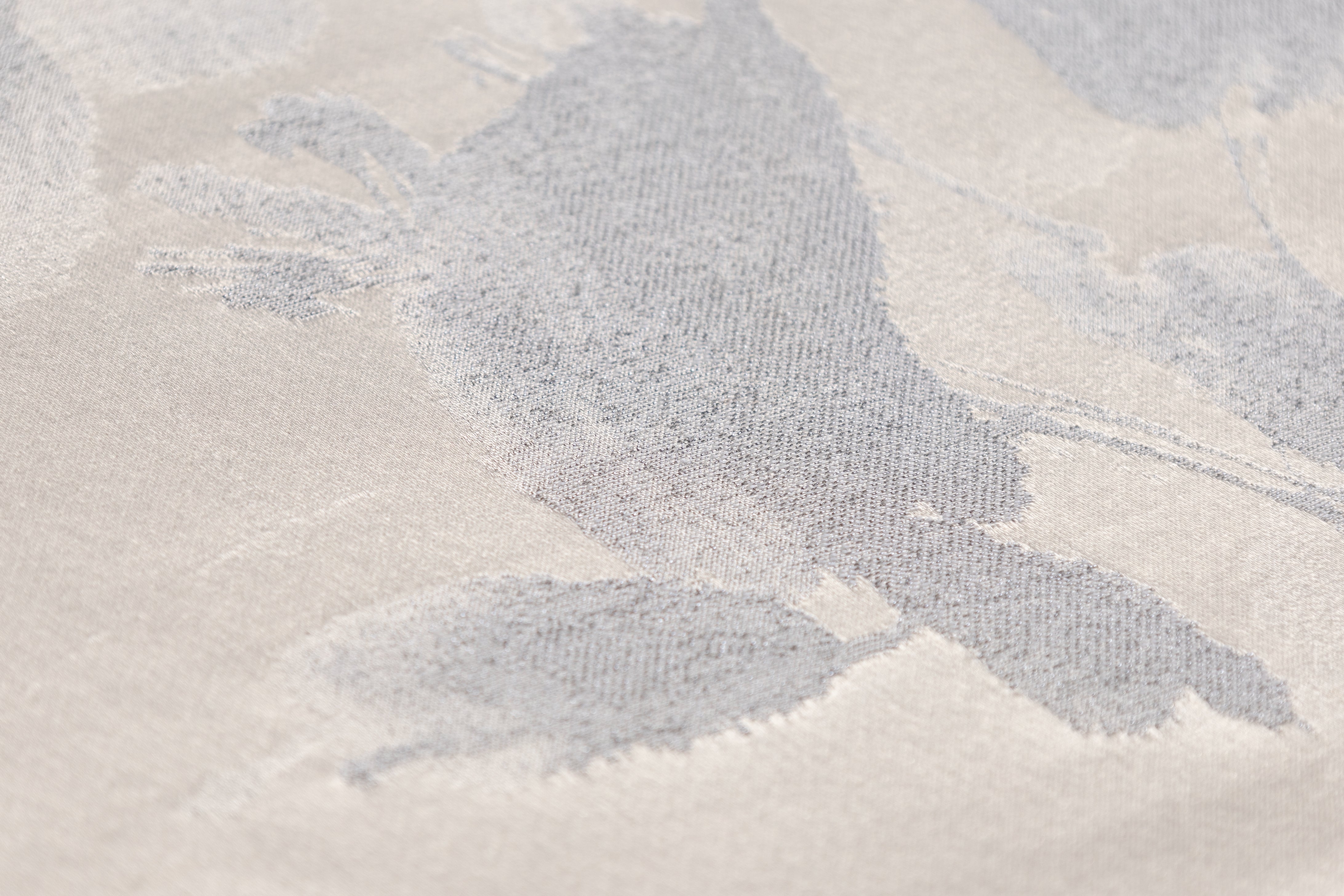 Floral Metallic Italian Satin Brocade - Silver / Gray