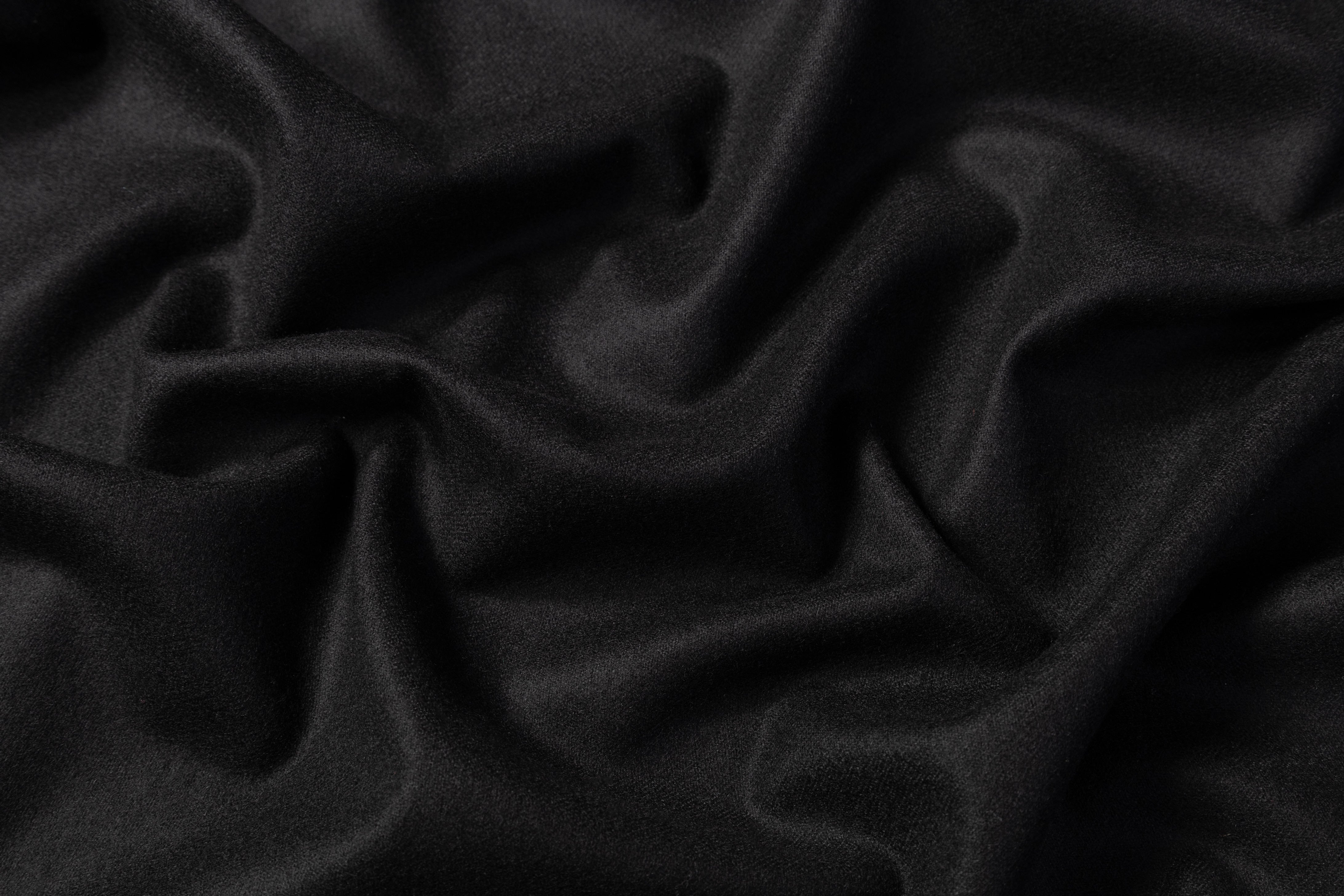 Italian Wool Flannel Suiting - Black