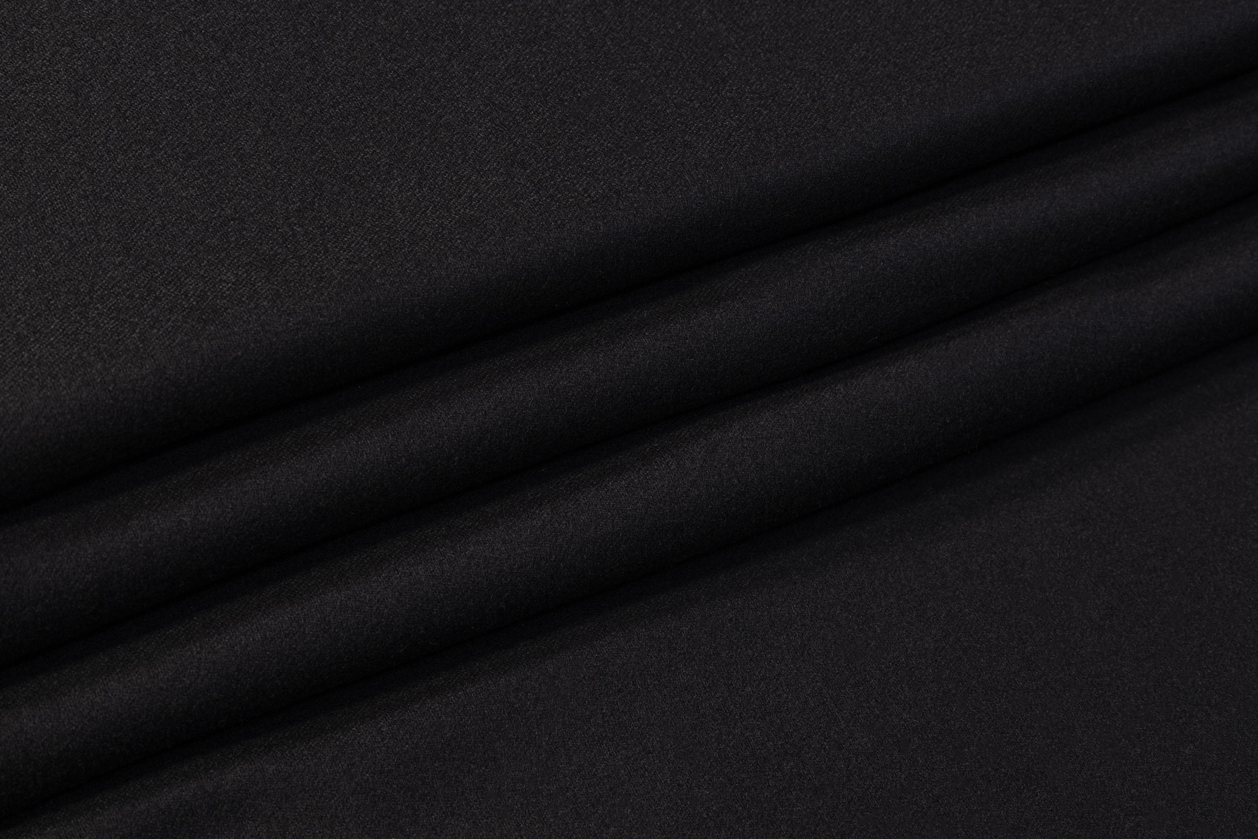 Italian Wool Flannel Suiting - Black