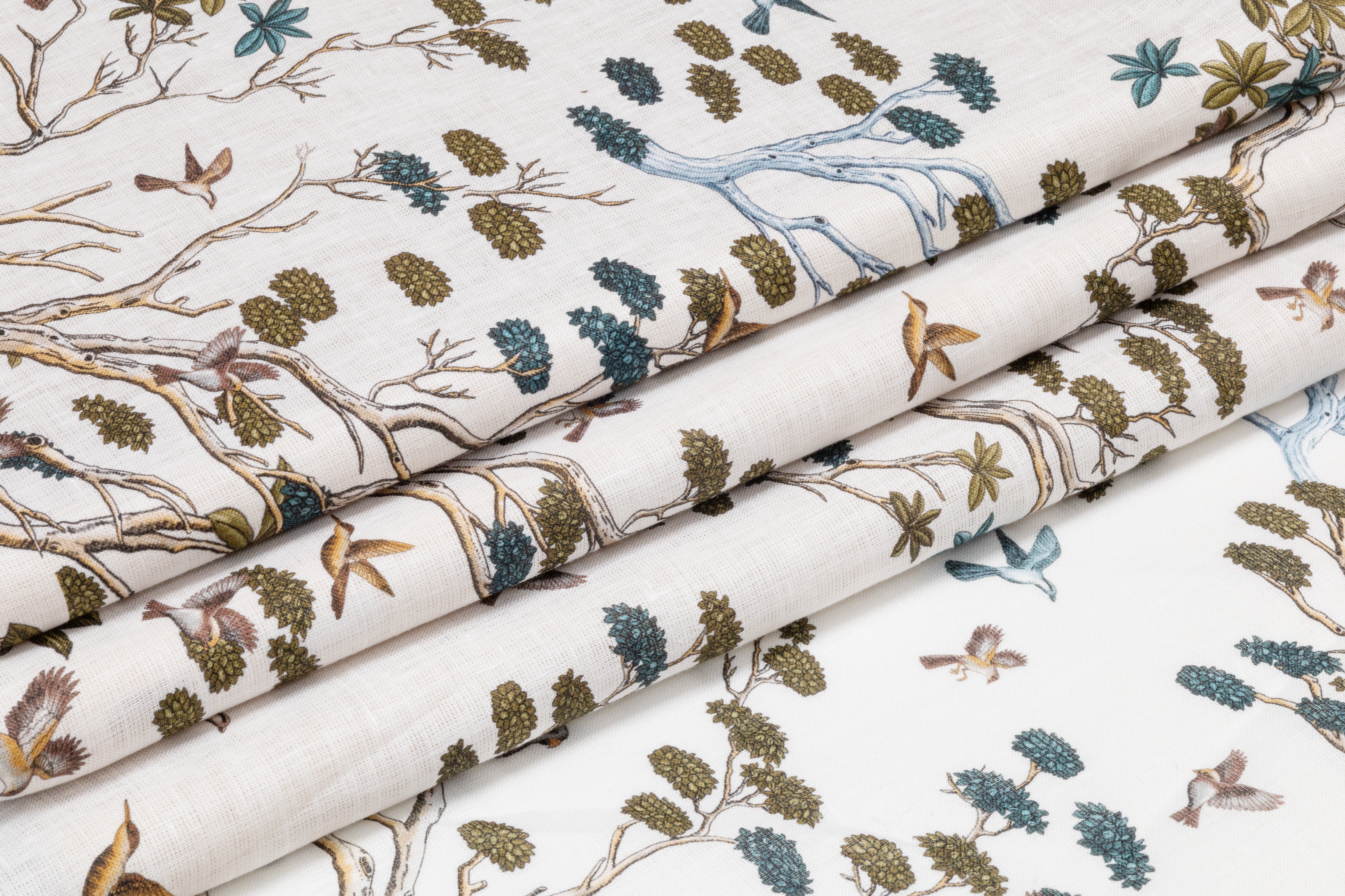 Floral Tiger Border Printed Italian Linen